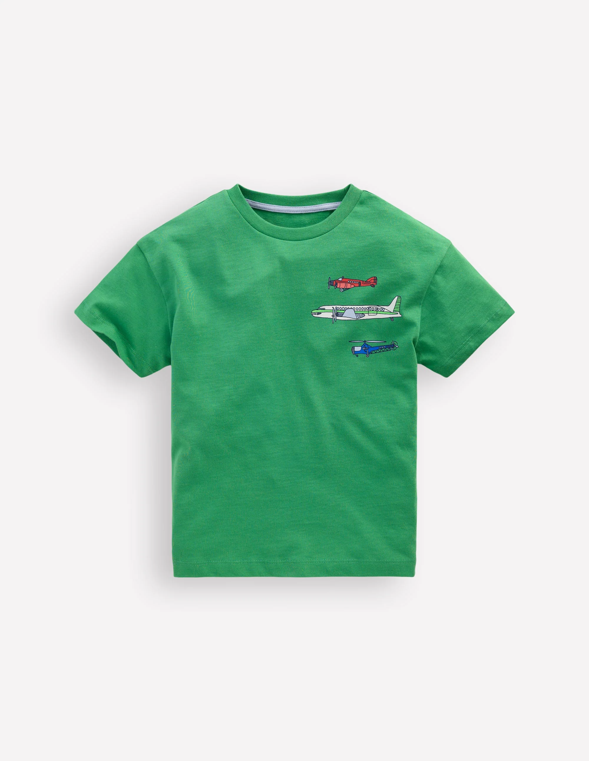 Front & Back Graphic T-shirt-Bright Green Aviation Vehicles