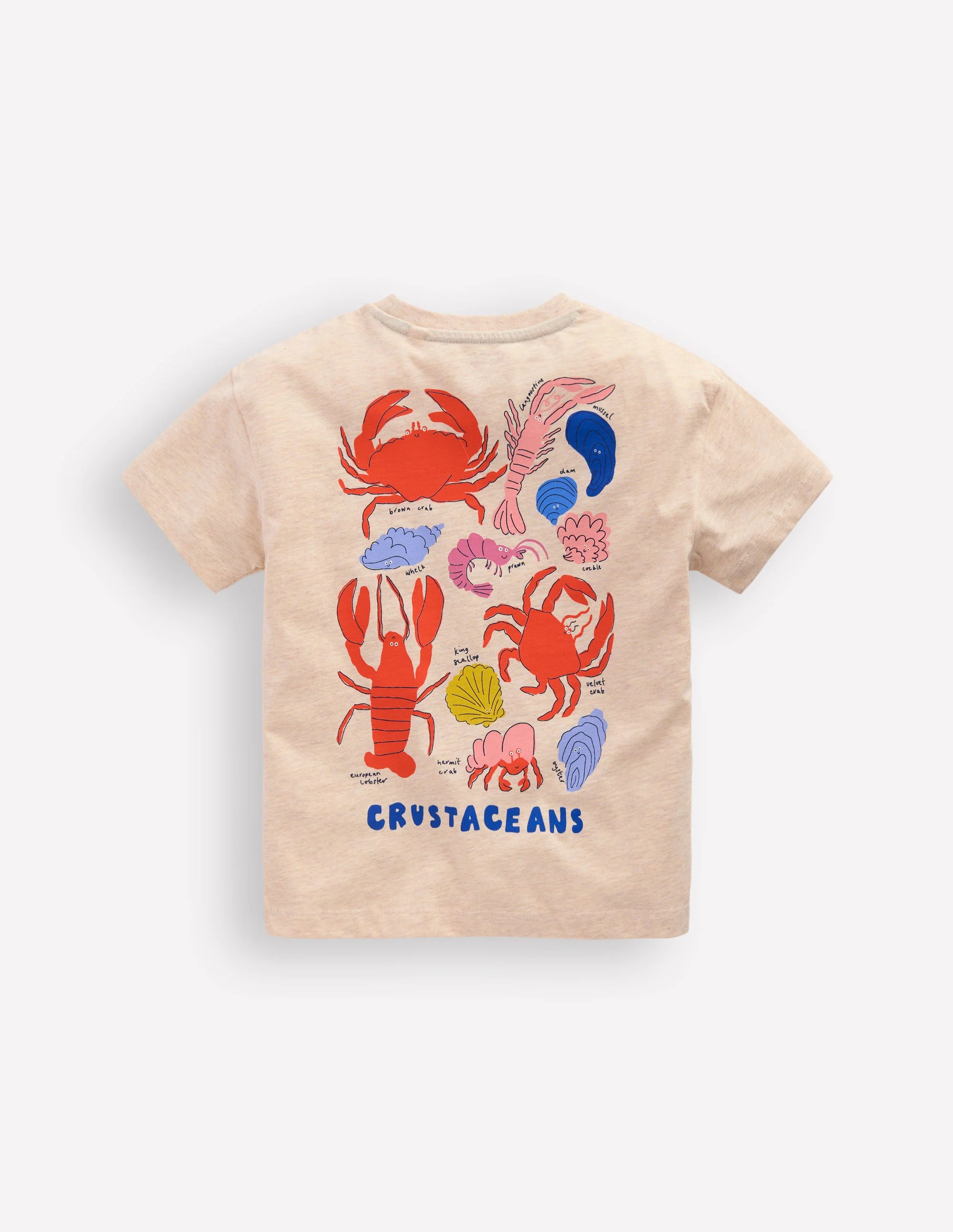 Front & Back Graphic T-shirt-Oatmeal Crustaceans - Image 2