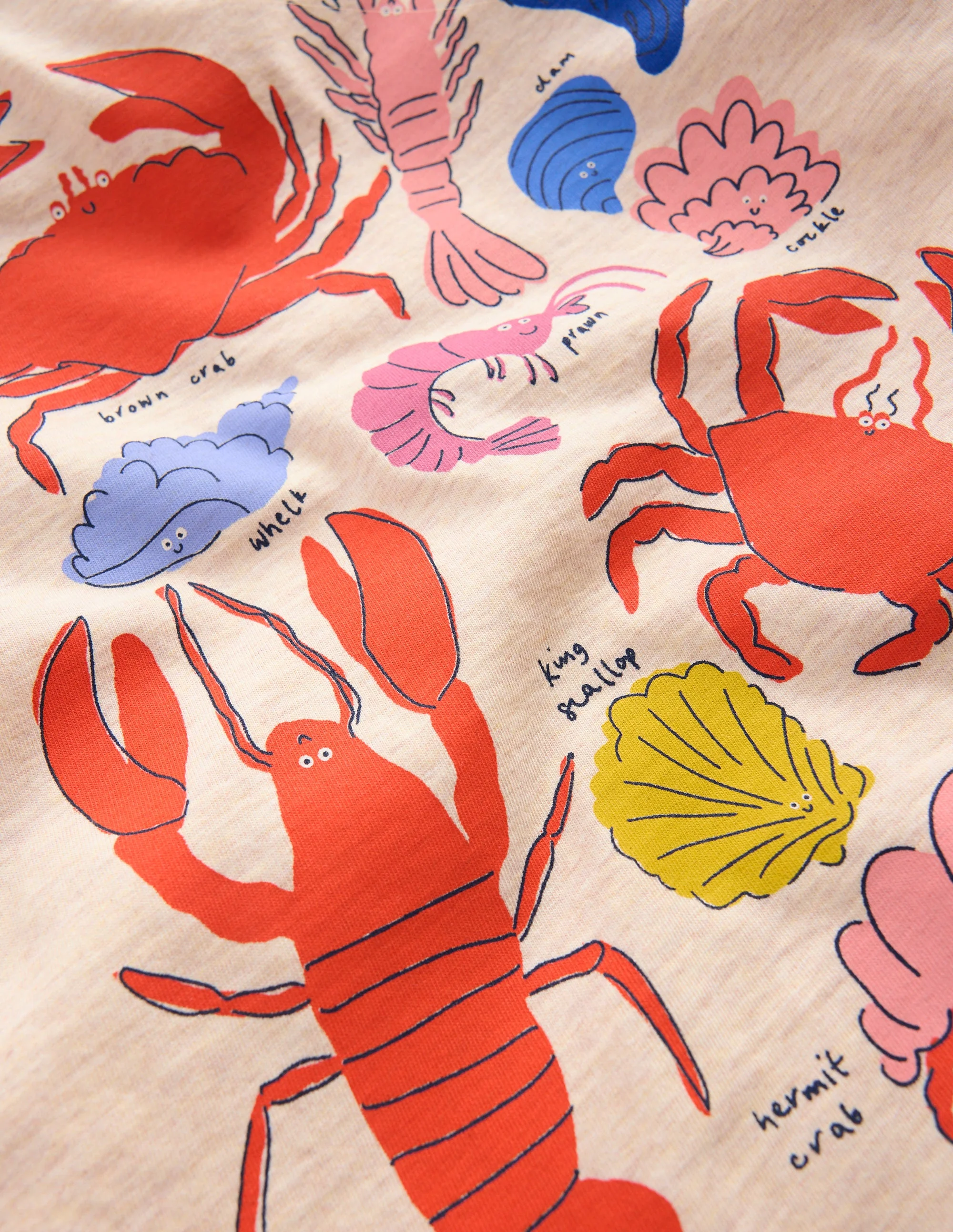 Front & Back Graphic T-shirt-Oatmeal Crustaceans - Image 3