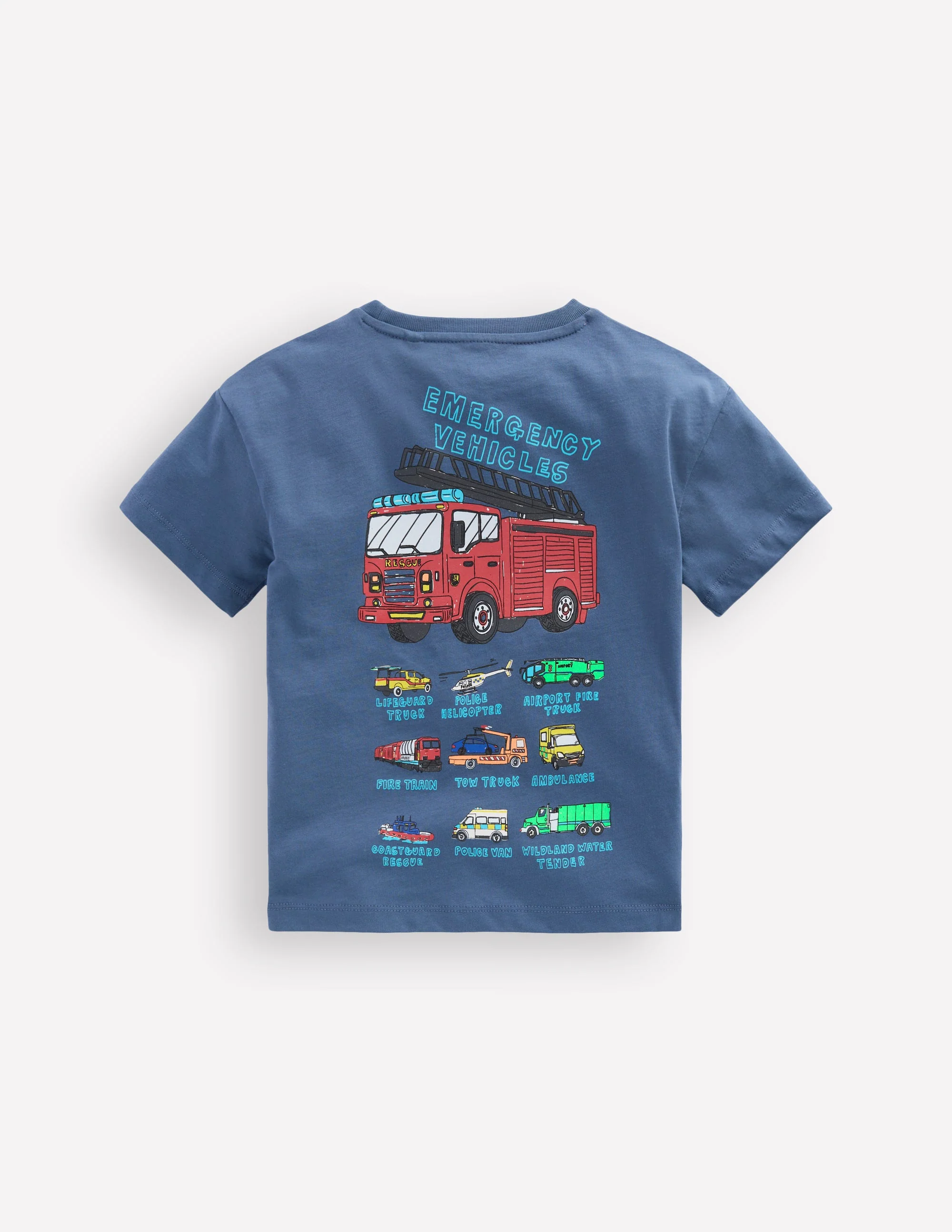 Front & Back Graphic T-shirt-Vintage Indigo Truck - Image 2