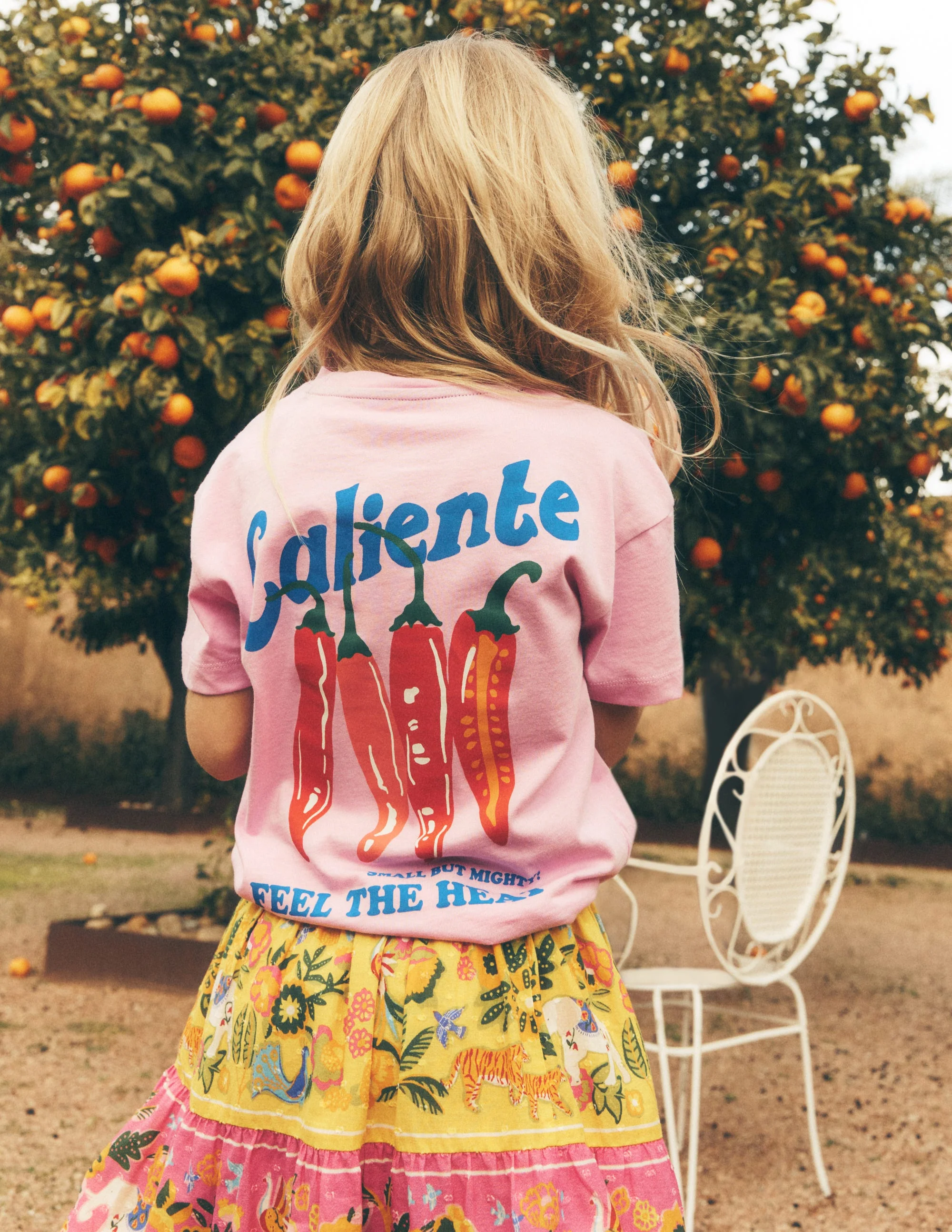 Front & Back Graphic T-shirt-Vintage Pink Chillis - Image 3