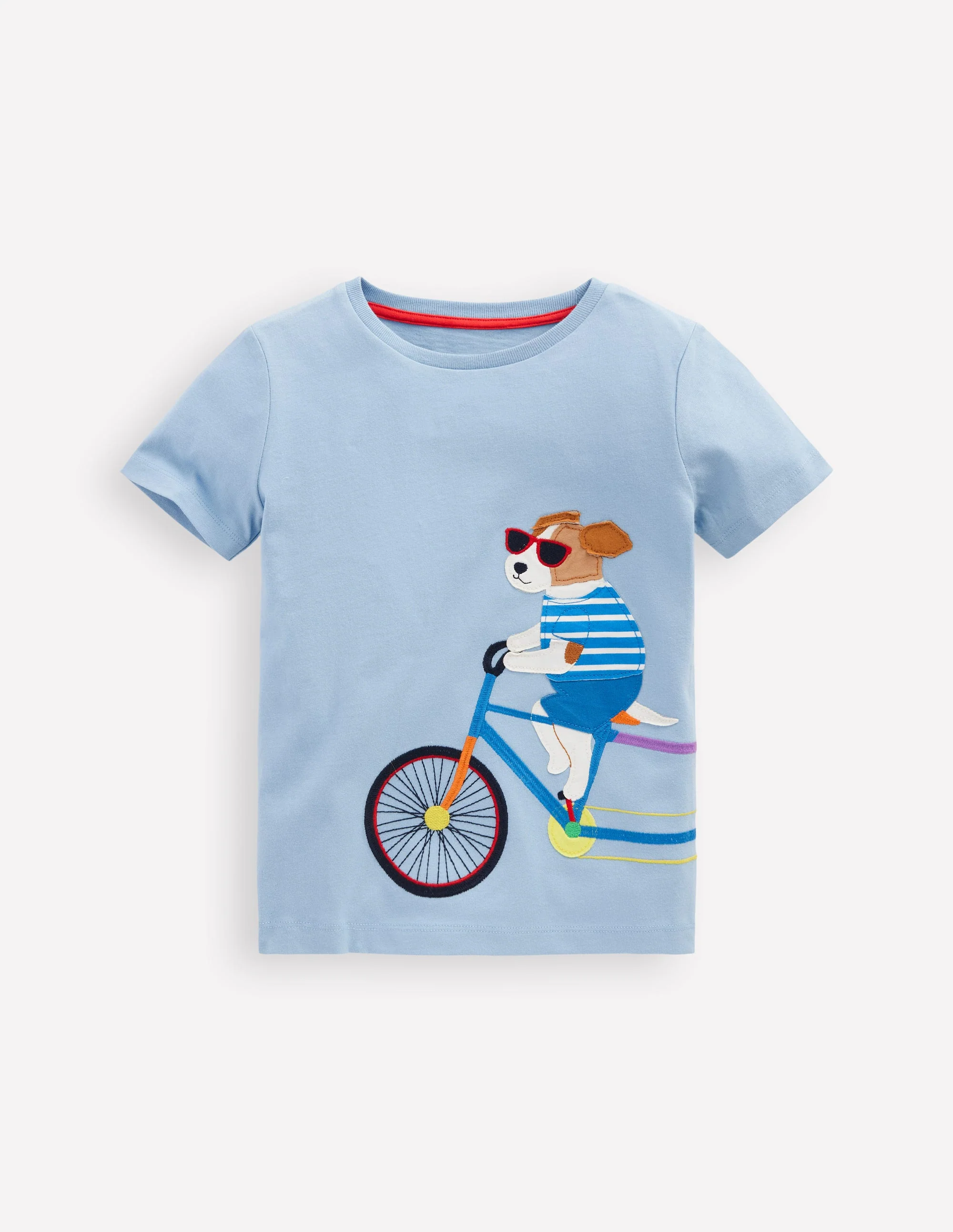 Fun Graphic T-shirt-Vintage Blue Dogs on a Bike
