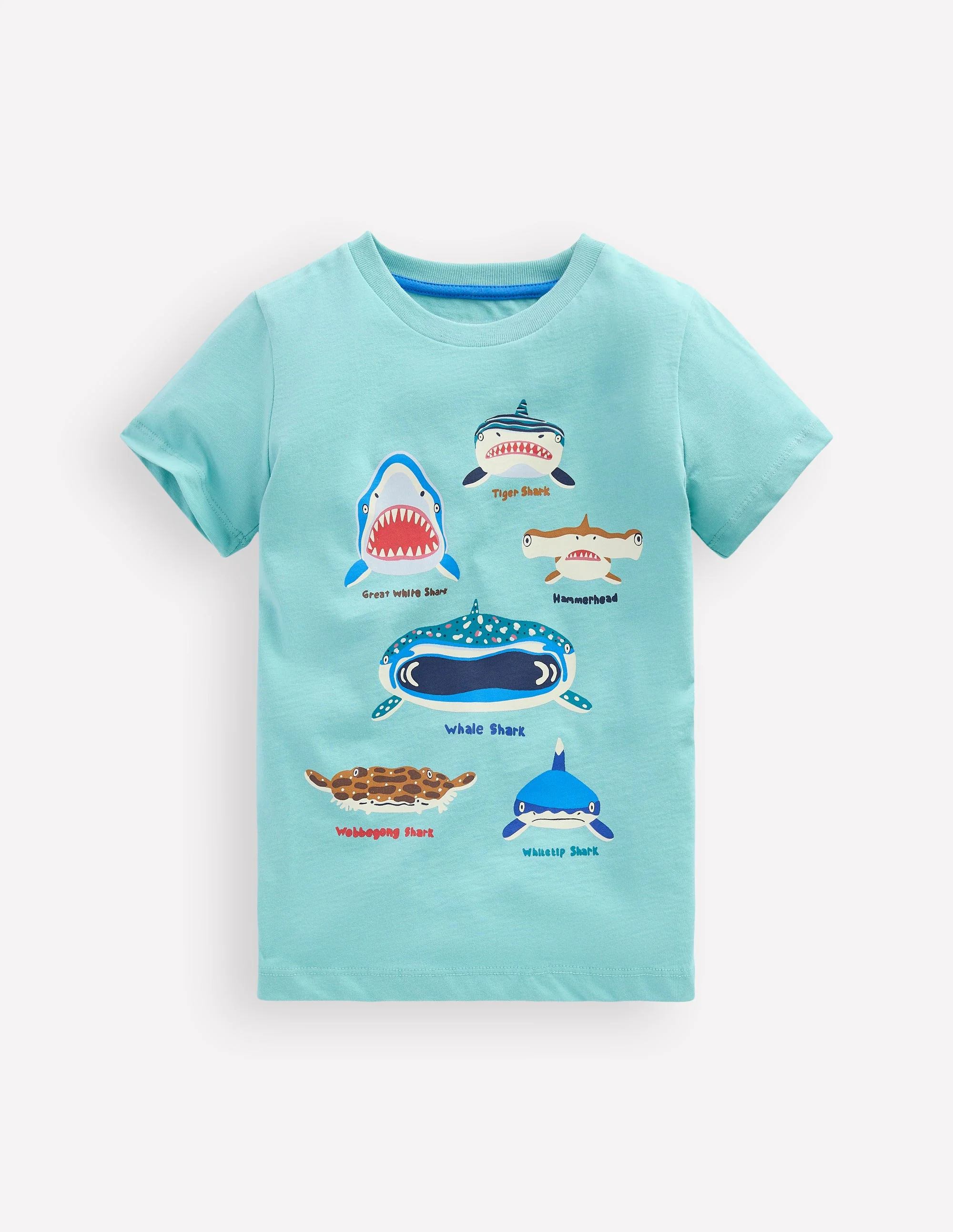 Glow-In-The-Dark T-shirt-Nile blue Sharks