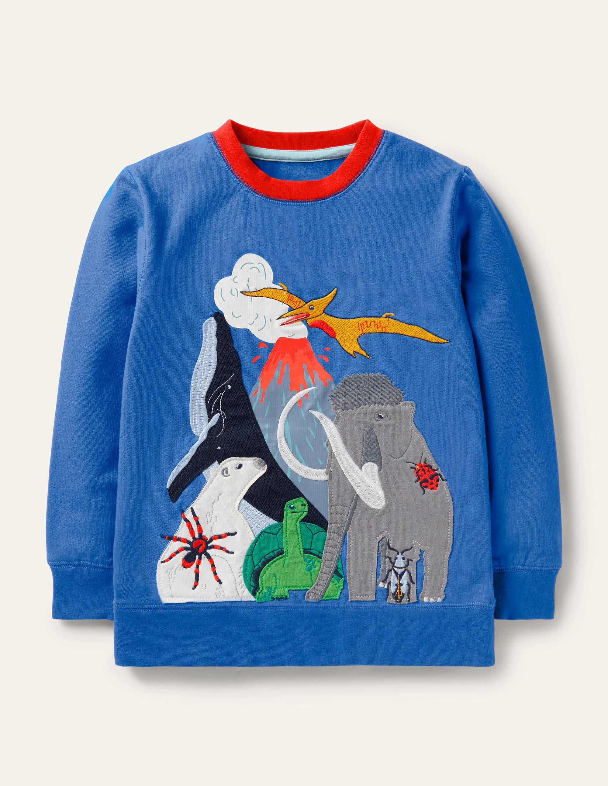 Graphic Crew Sweatshirt-Elizabethan Blue Animals
