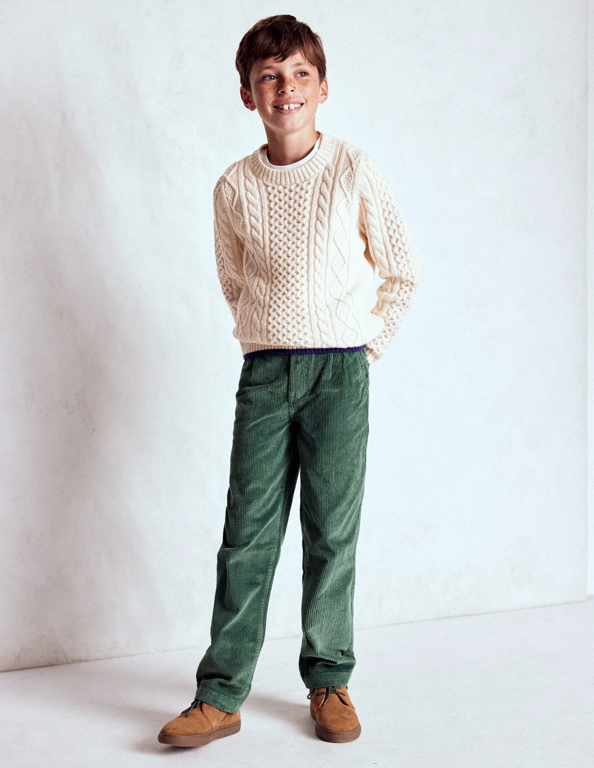 Heritage Cable Sweater-Ecru Marl - Image 2