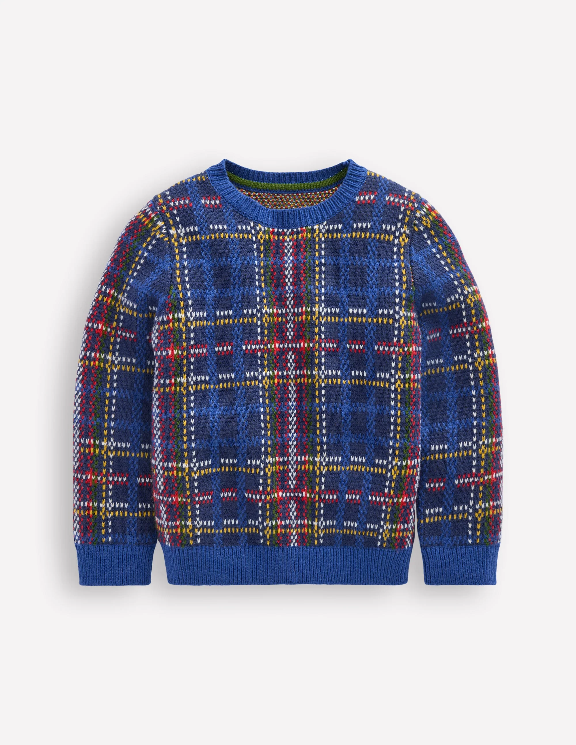 Heritage Check Sweater-Medieval Blue Check