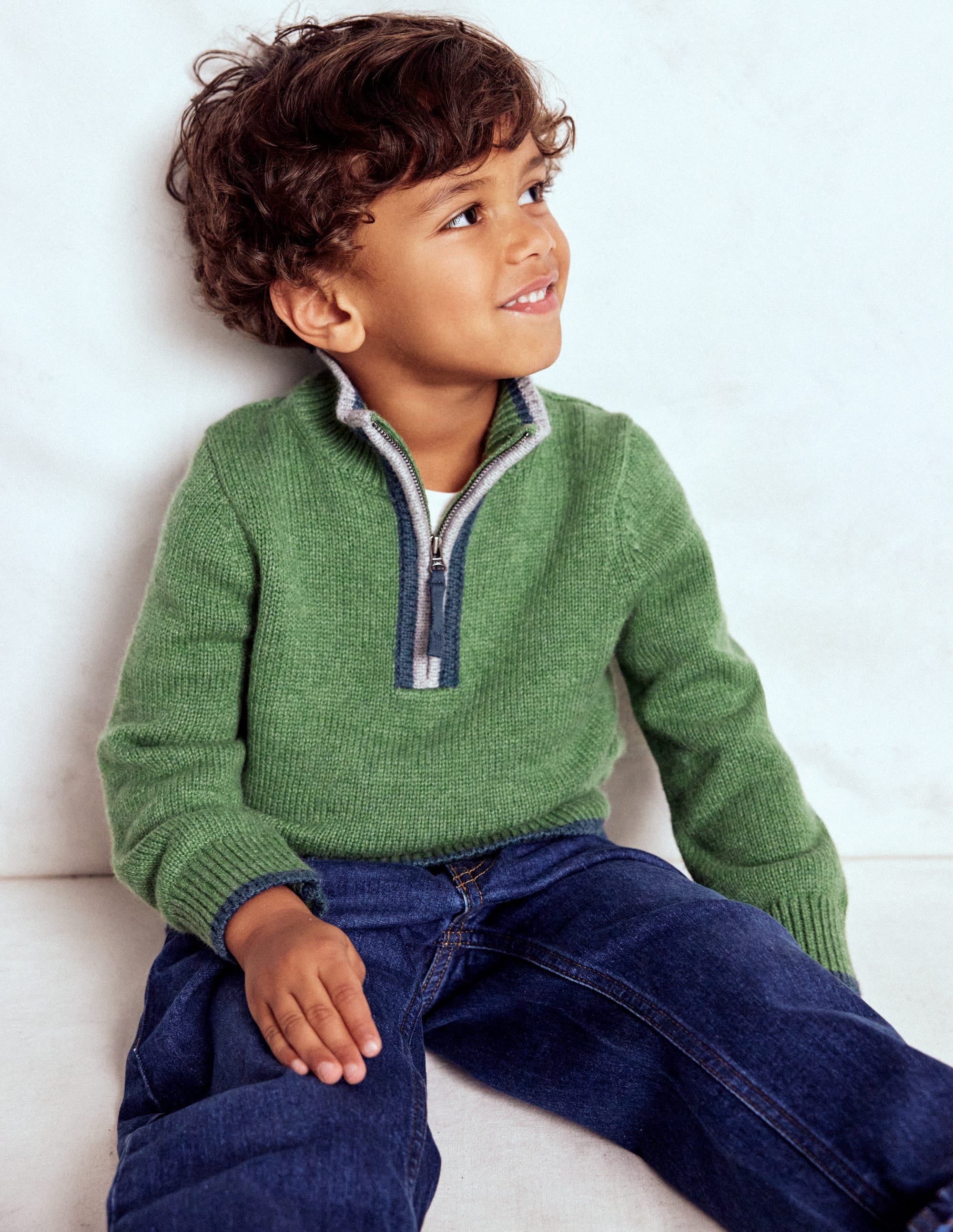 Heritage Half-Zip Sweater-Safari Green - Image 3