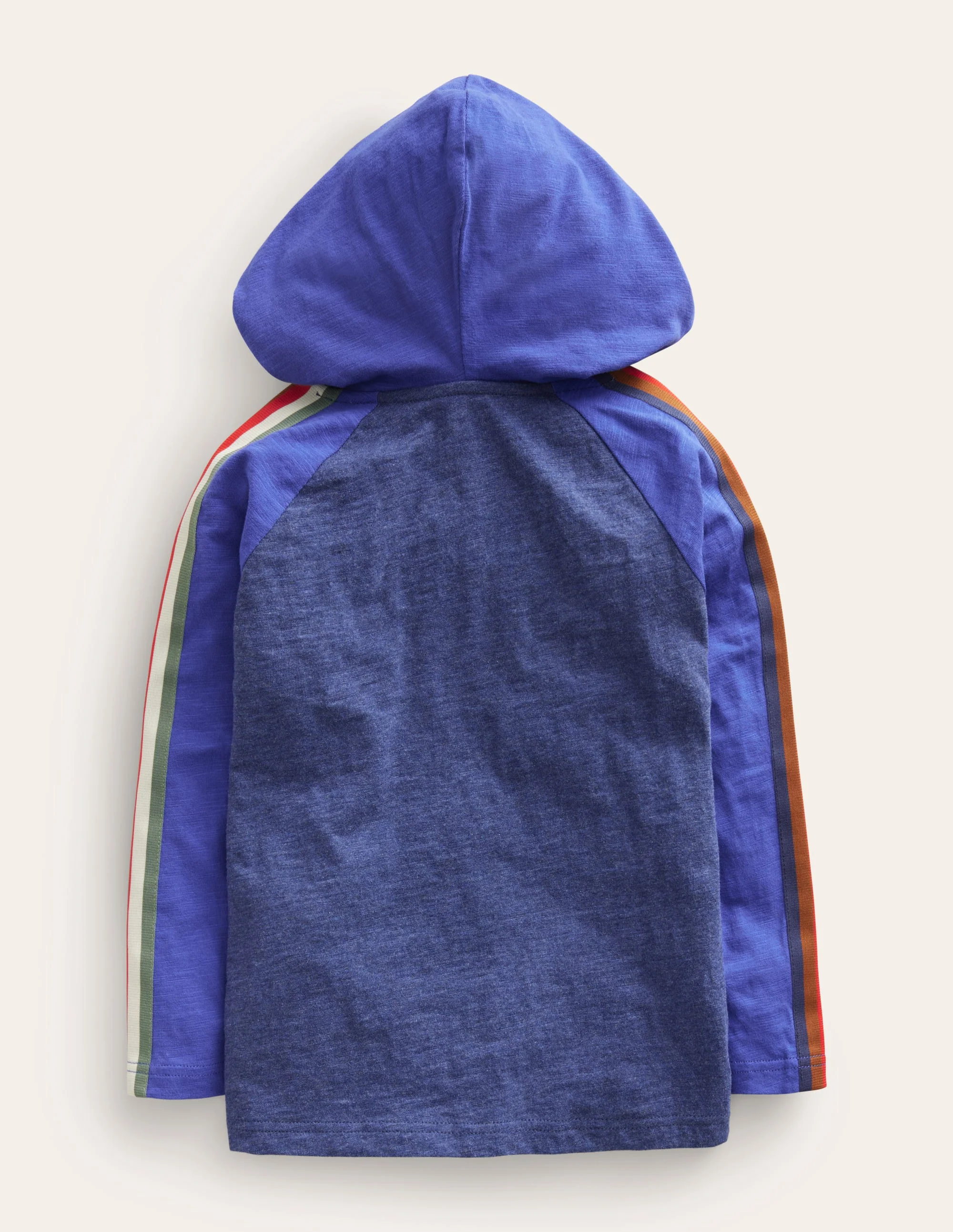 Hooded Raglan T-shirt-Navy Marl/Brilliant Blue - Image 2