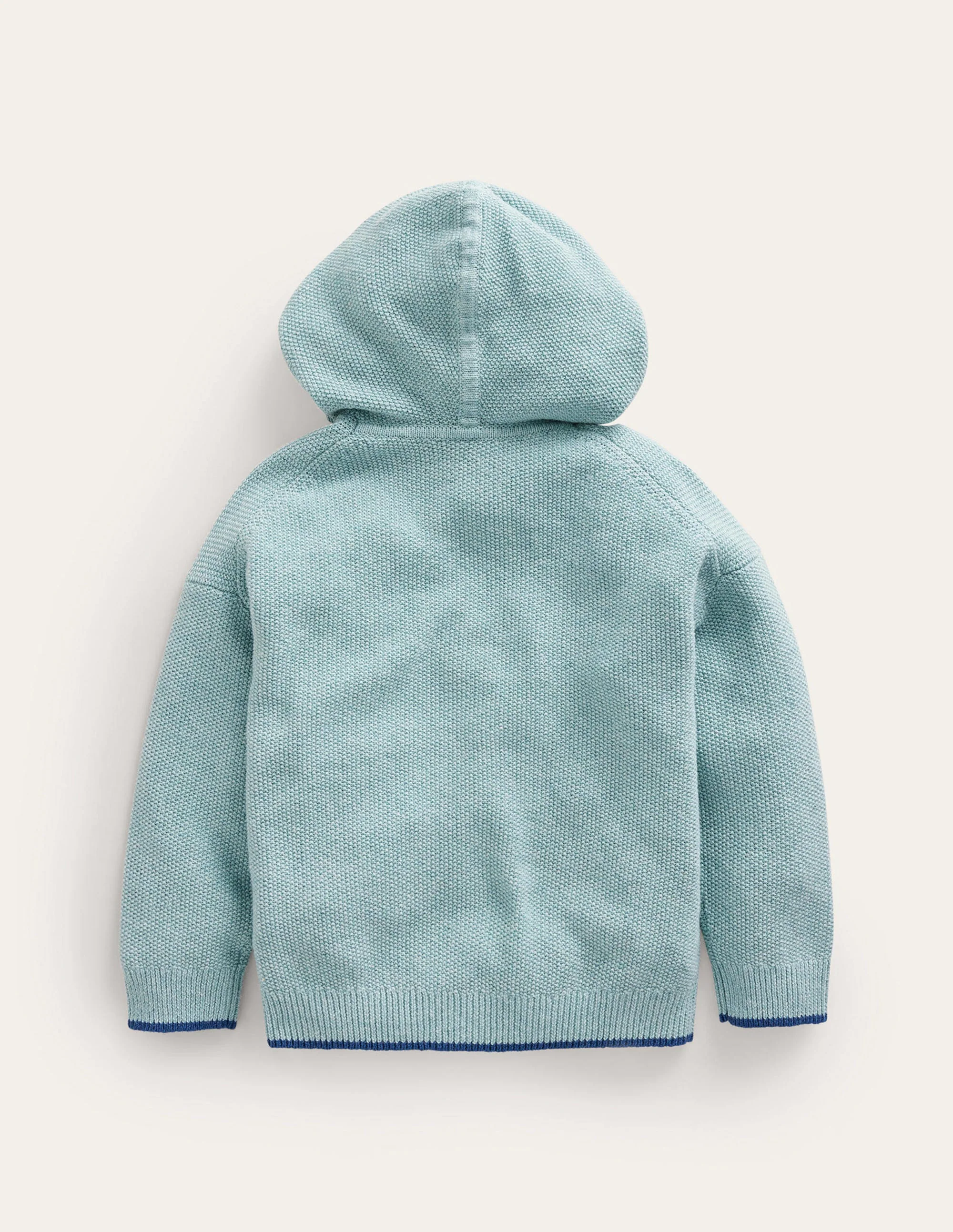 Knitted Hoodie-Aqua Sea Blue - Image 2