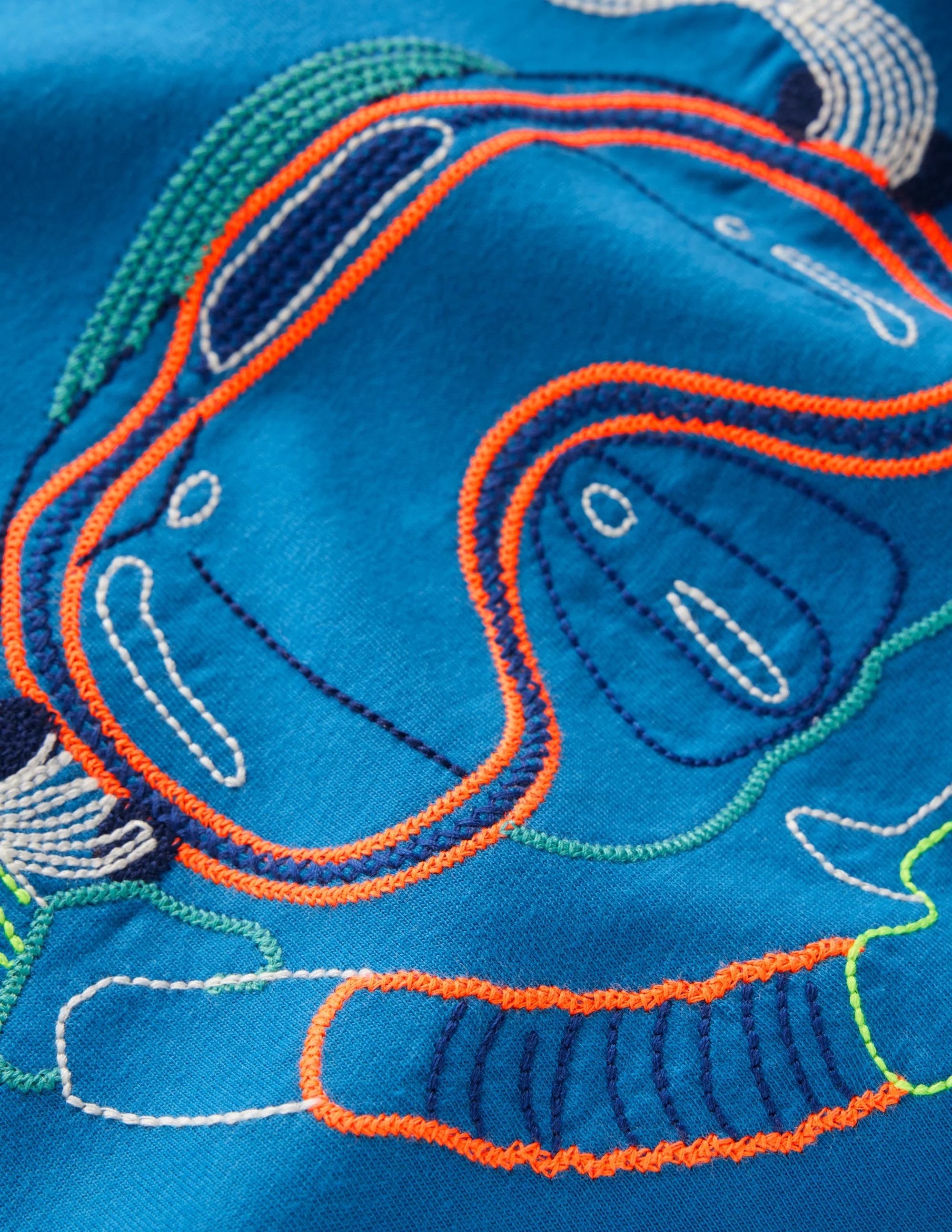 Linear Stitch T-shirt-Brilliant Blue Snorkel - Image 3