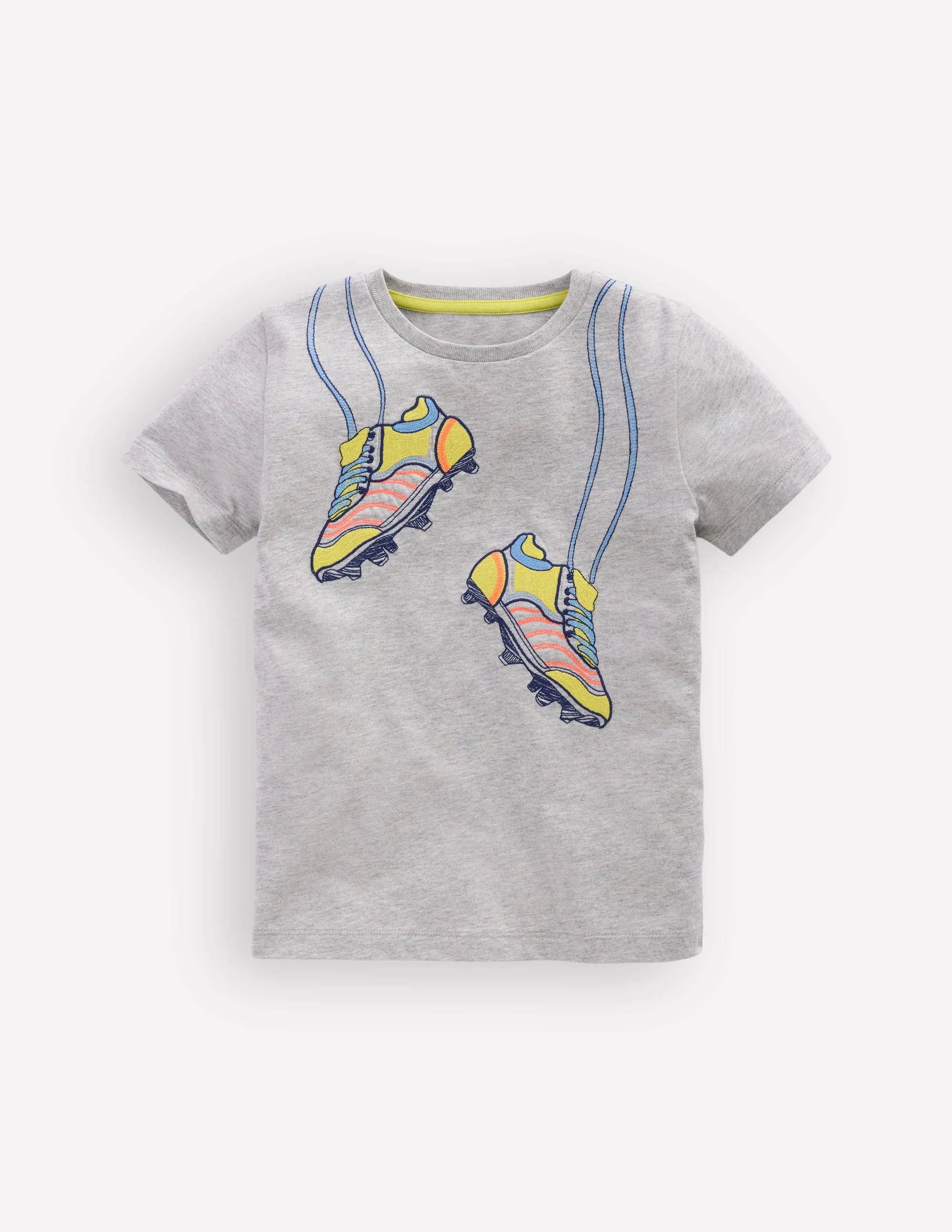 Linear Stitch T-shirt-Grey Marl Football Boots - Image 3