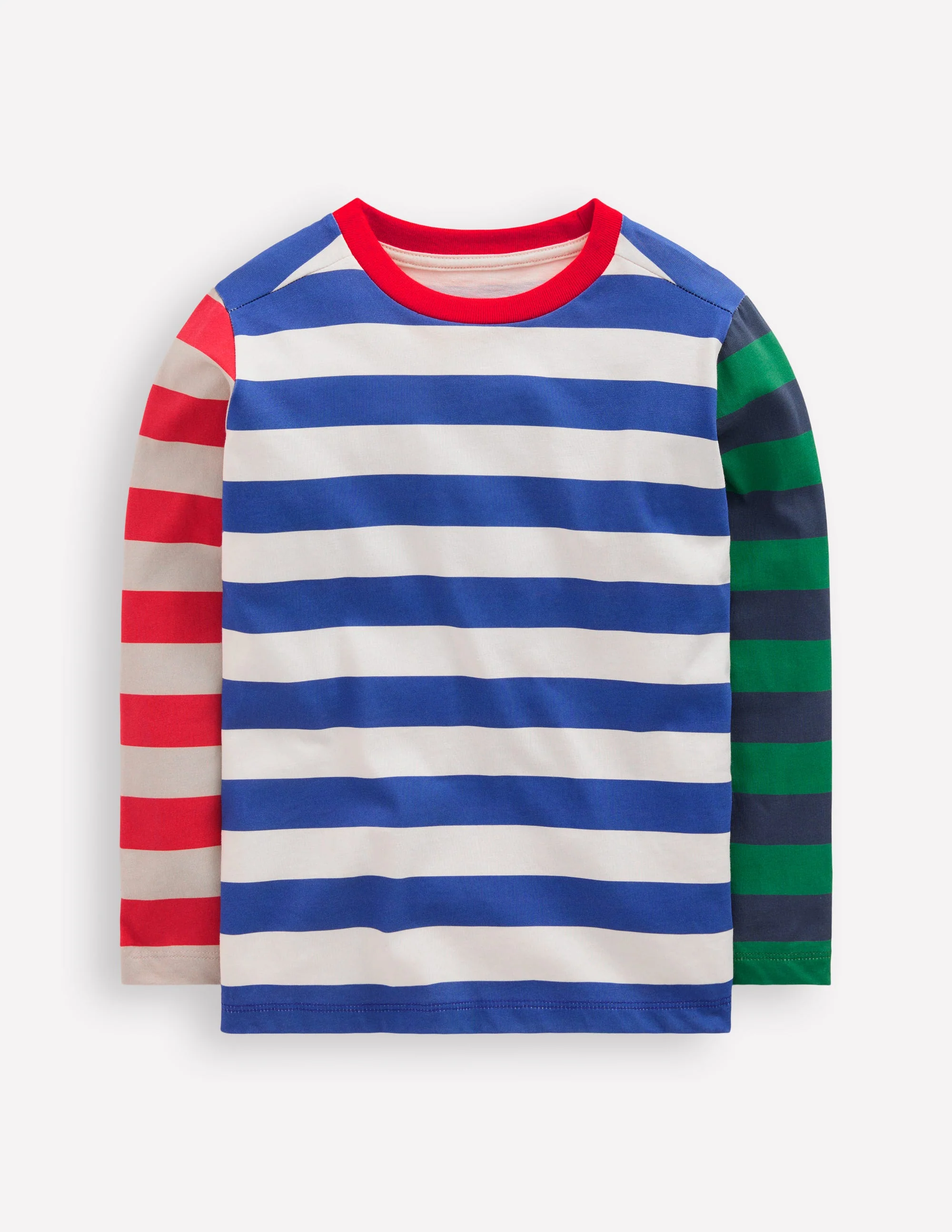 Long Sleeve Hotchpotch T-shirt-White Multi