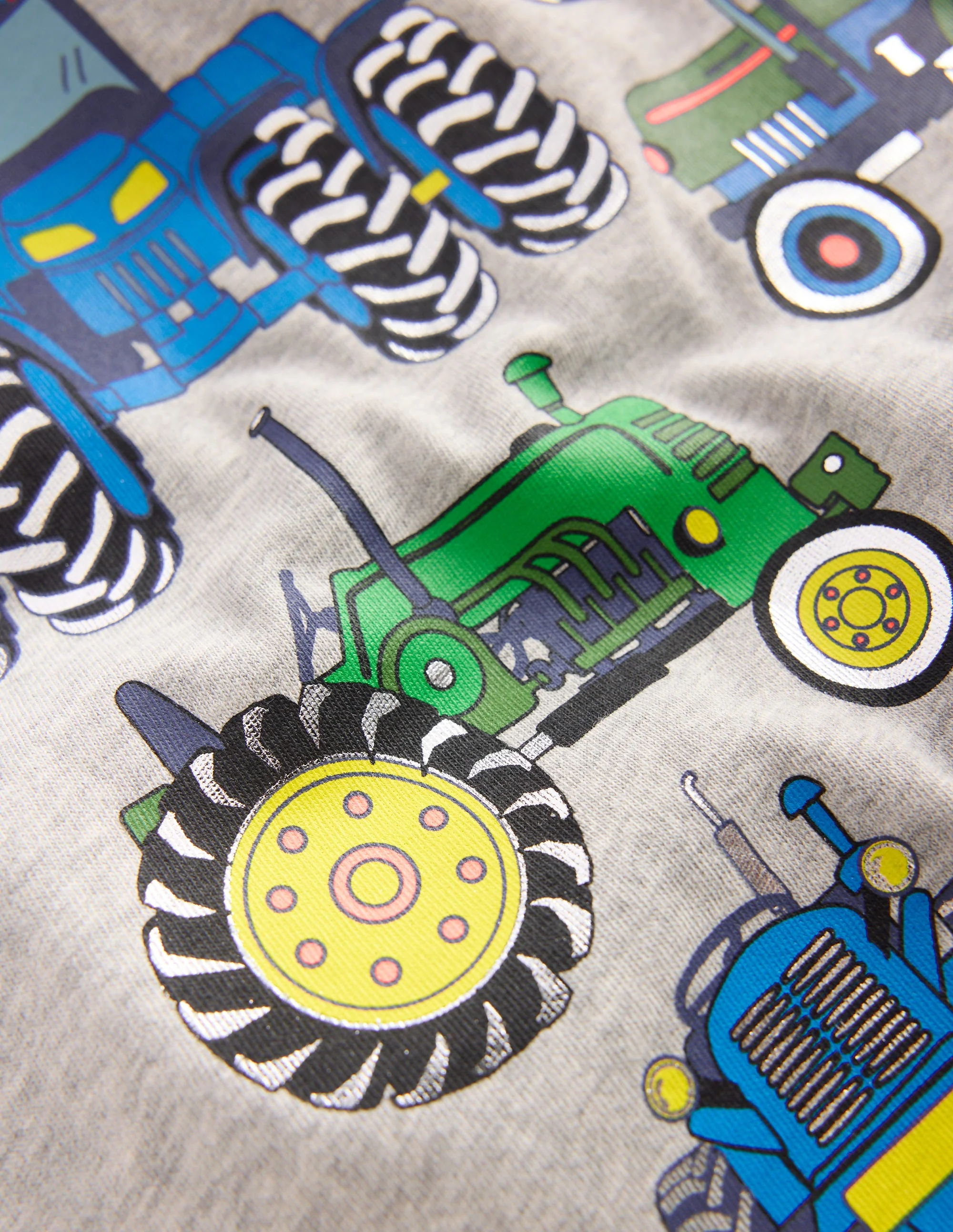 Long Sleeve Printed T-shirt-Grey Marl Tractor - Image 3