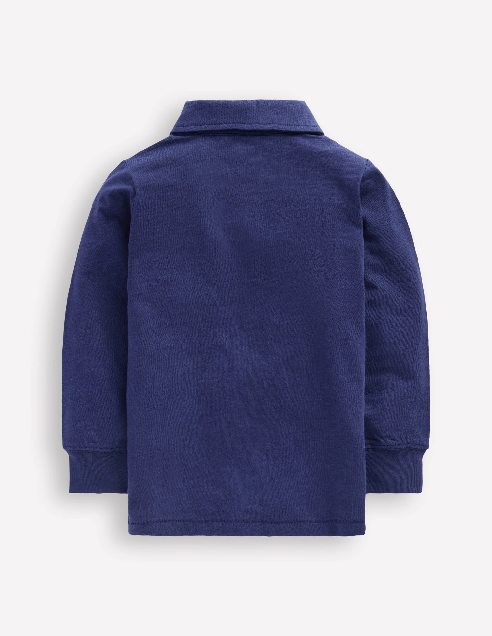 Long Sleeve Slub Polo-College Navy - Image 2