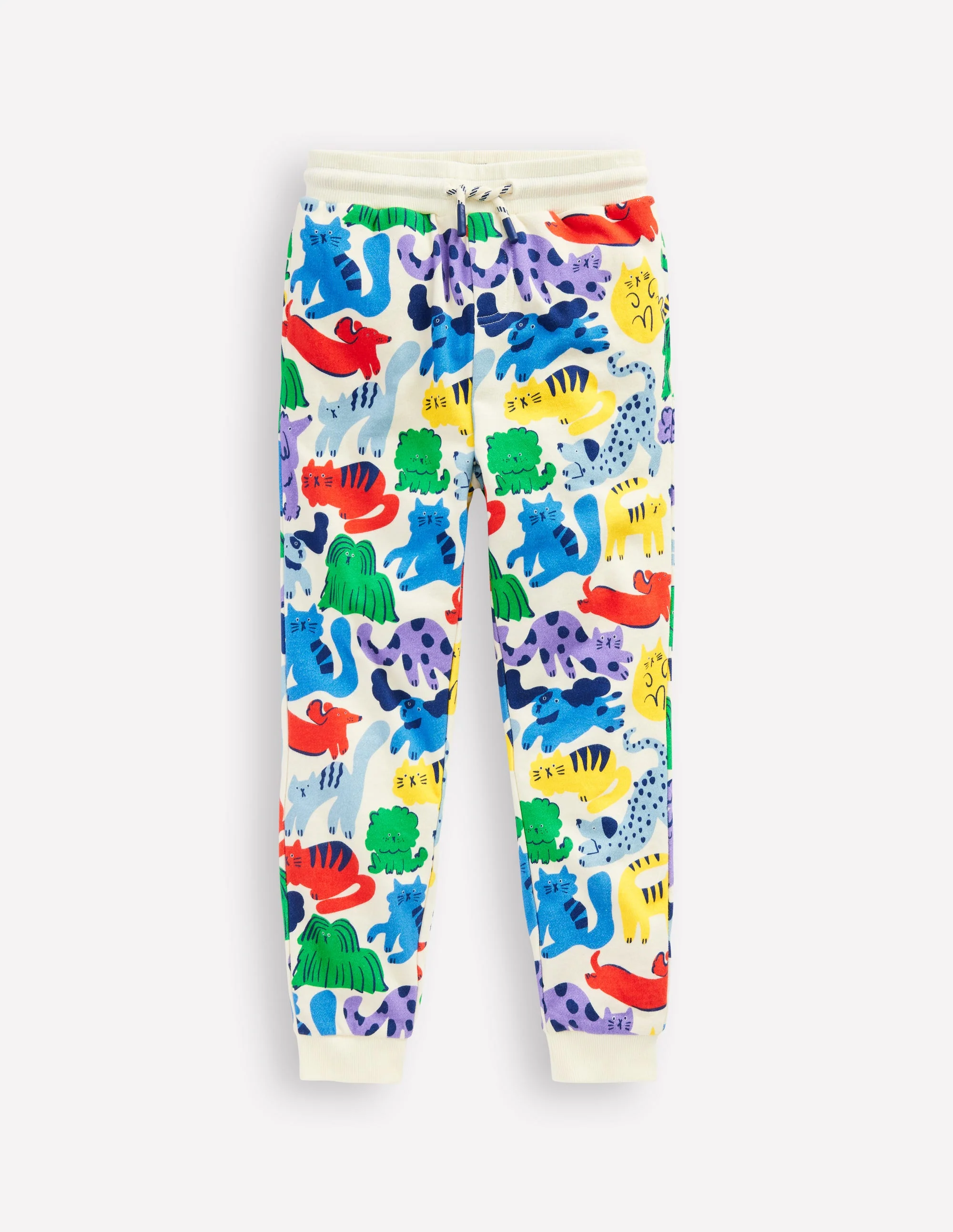 Printed Comfy Sweatpants-Rainbow Pets