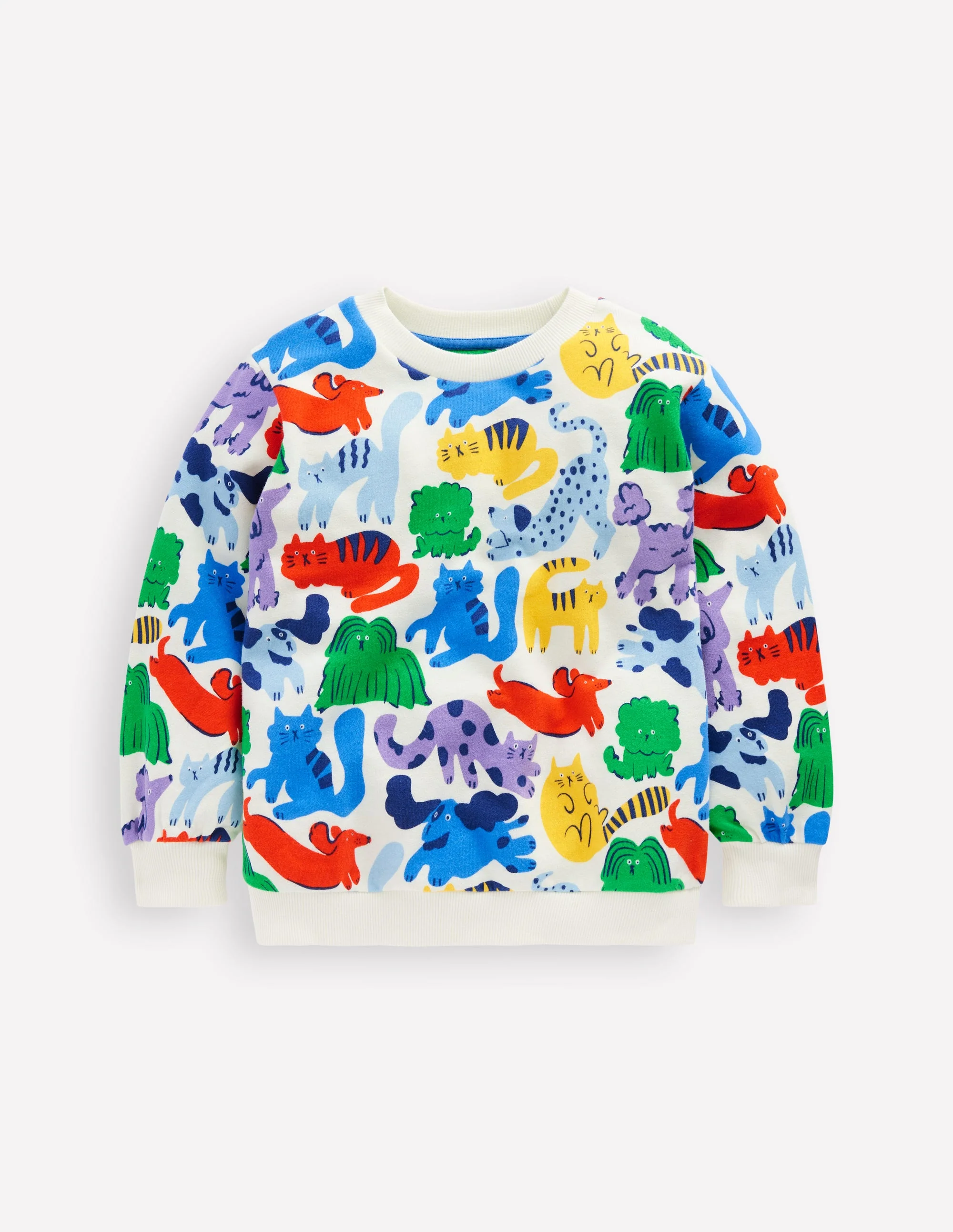 Printed Sweatshirt-Rainbow Pets