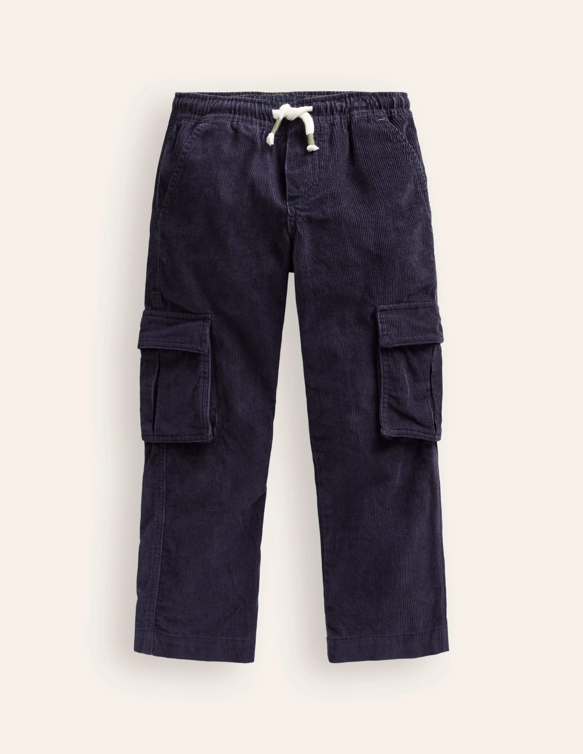 Pull-on Cord Cargo Pants-French Navy