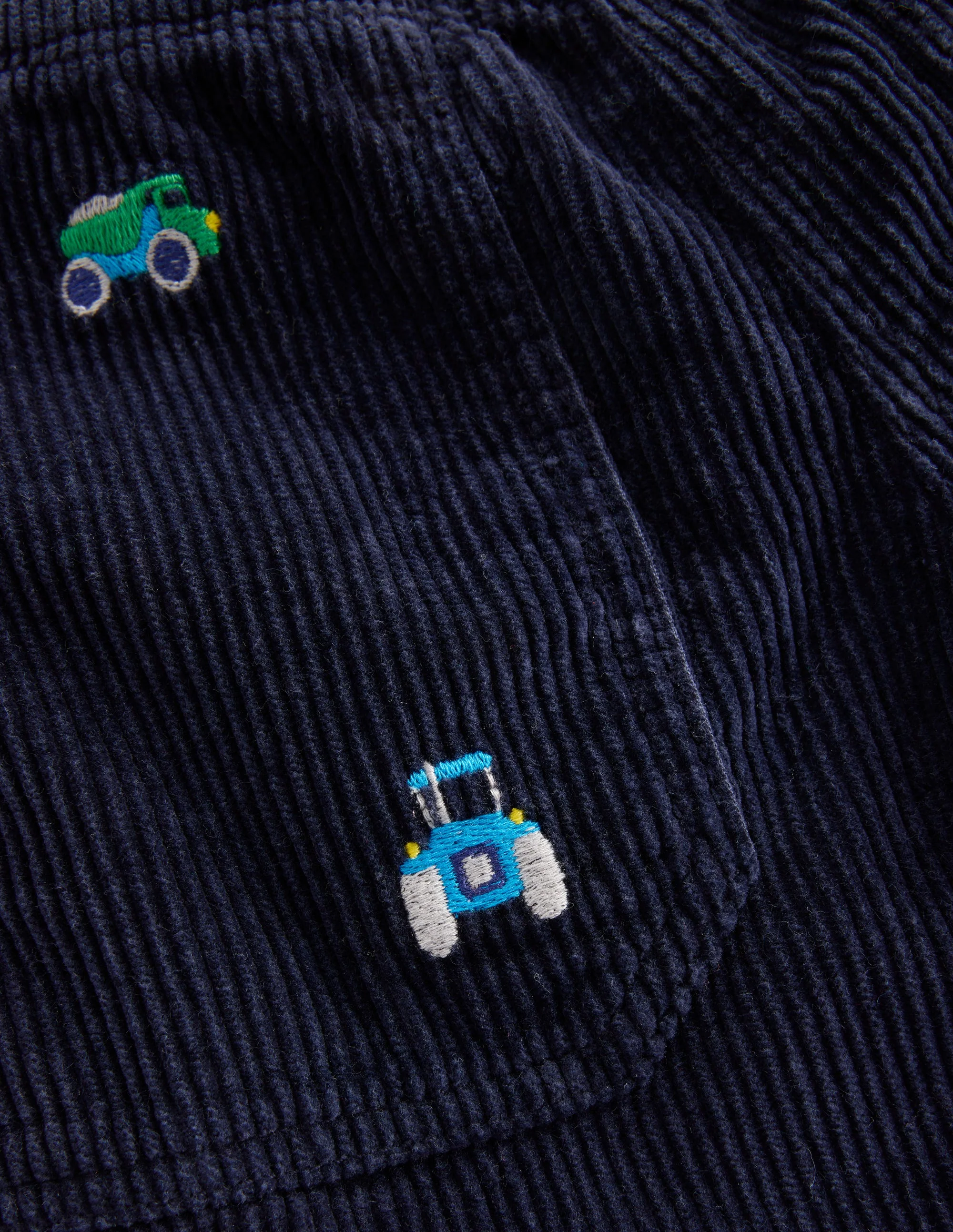 Pull-on Cord Pants-Construction Embroidery - Image 3