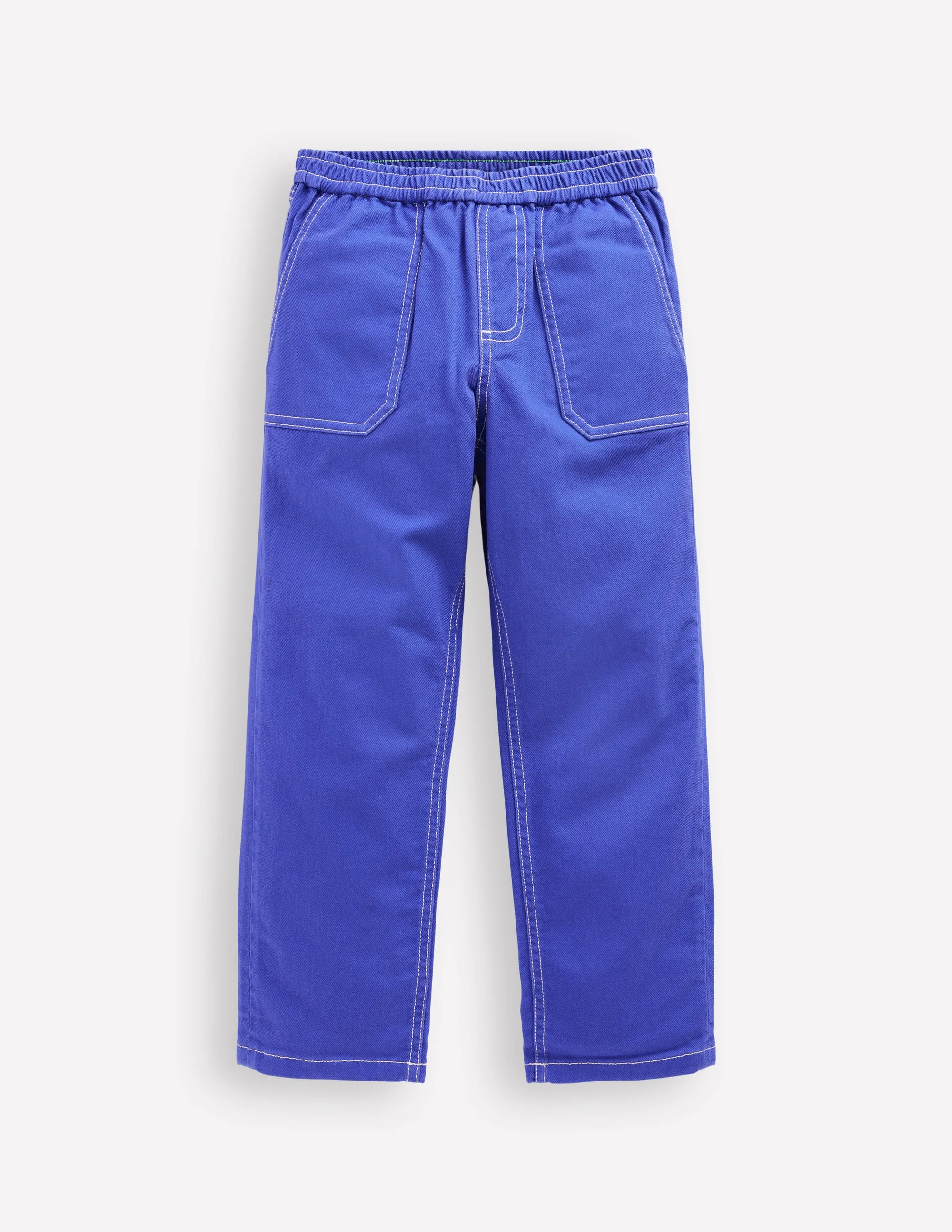 Pull-on Cotton Pants-Blue Heron