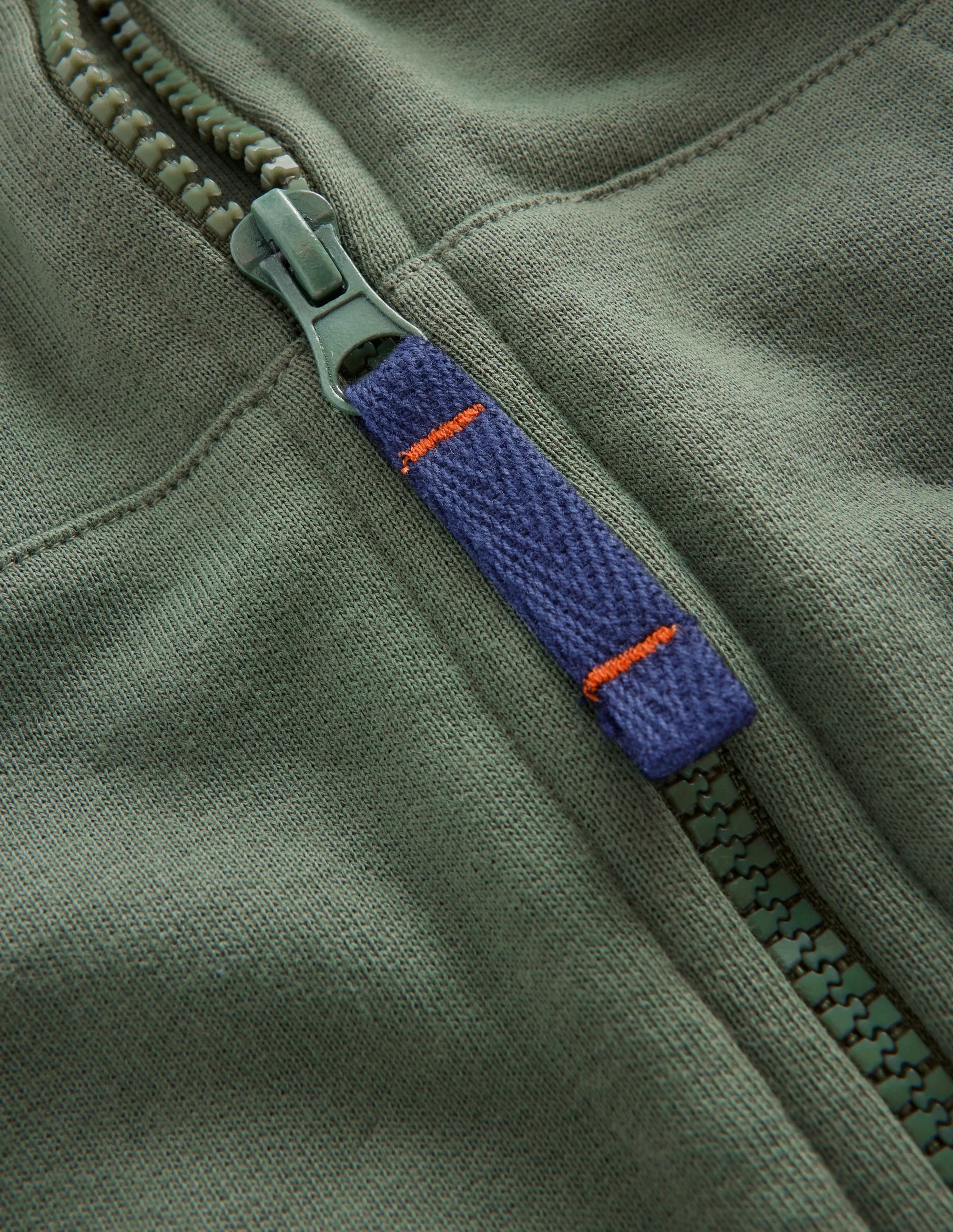 Raglan Zip-through Hoodie-Bottle Green - Image 4