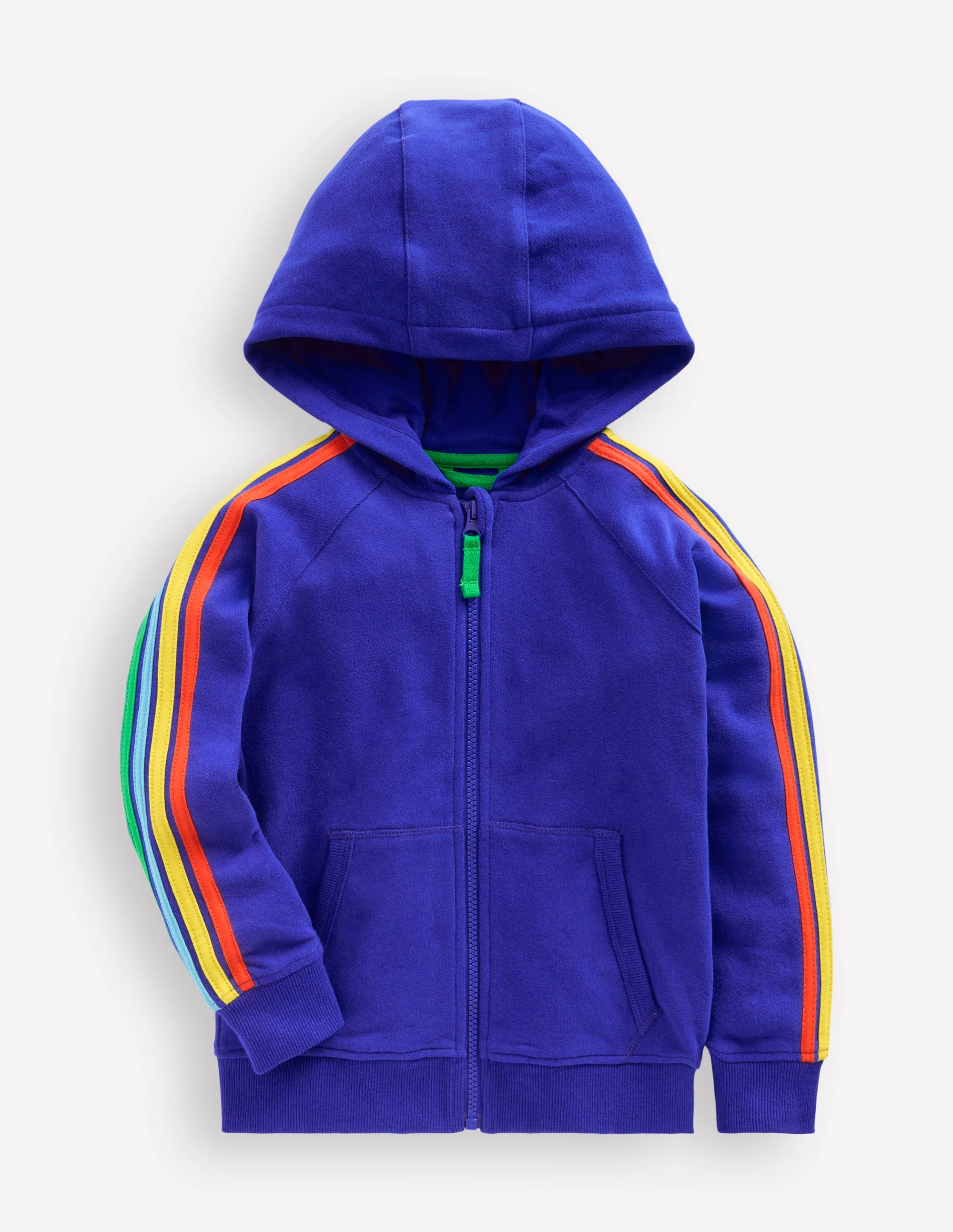 Rainbow Zip-up Hoody-Peacock Plume Blue