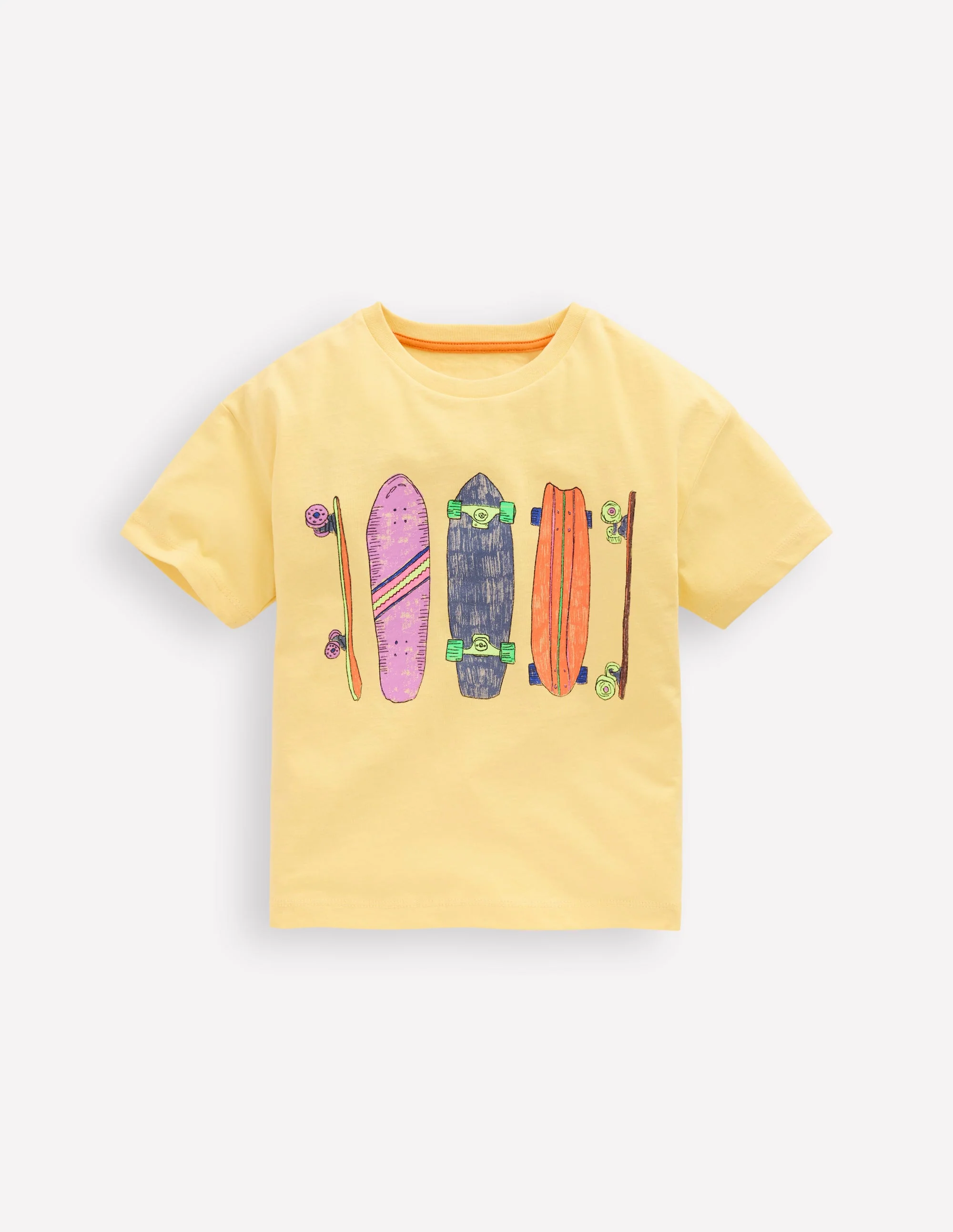Relaxed Graphic T-shirt-Washed Yellow Skateboards