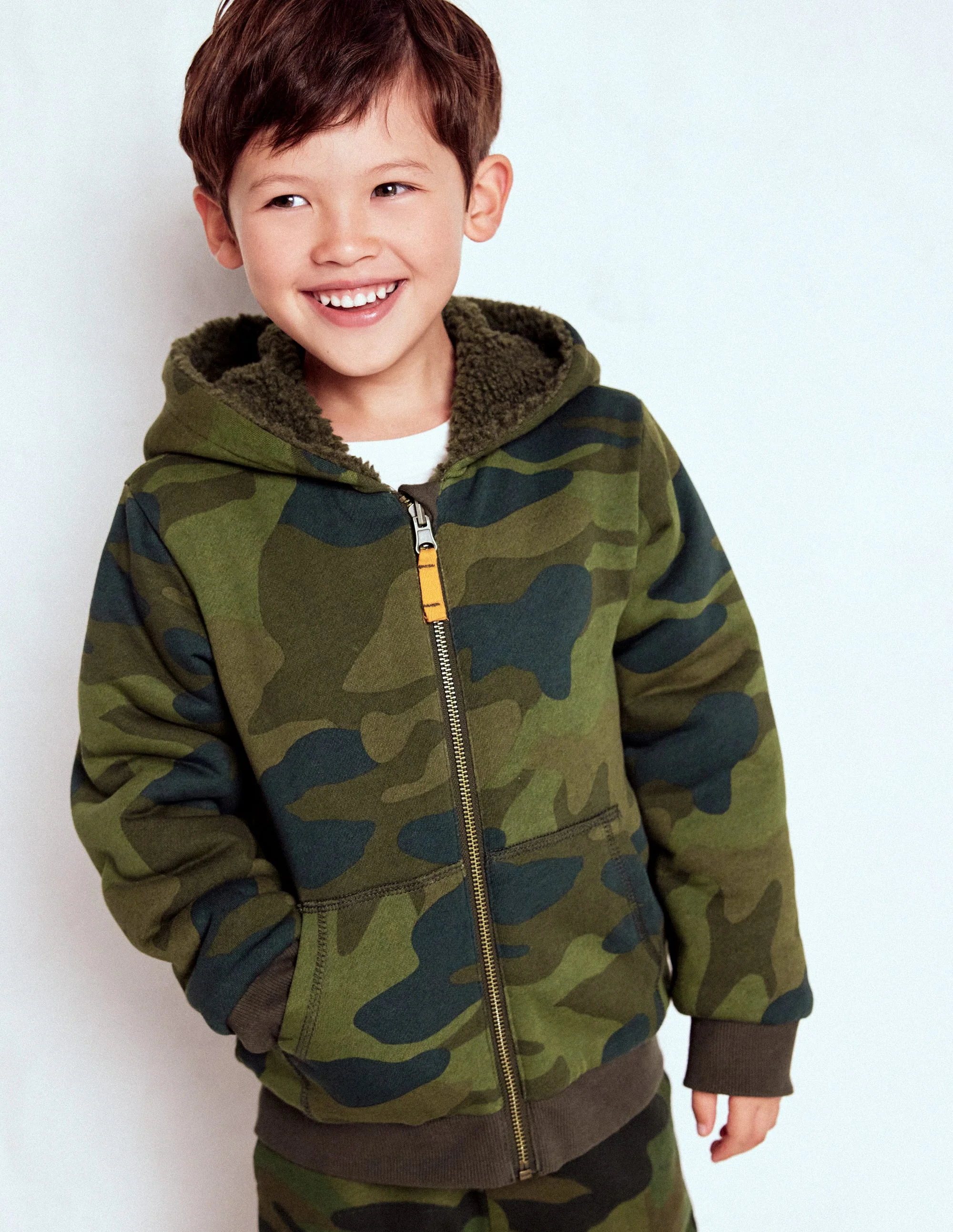 Reversible Borg Hoody-Camo