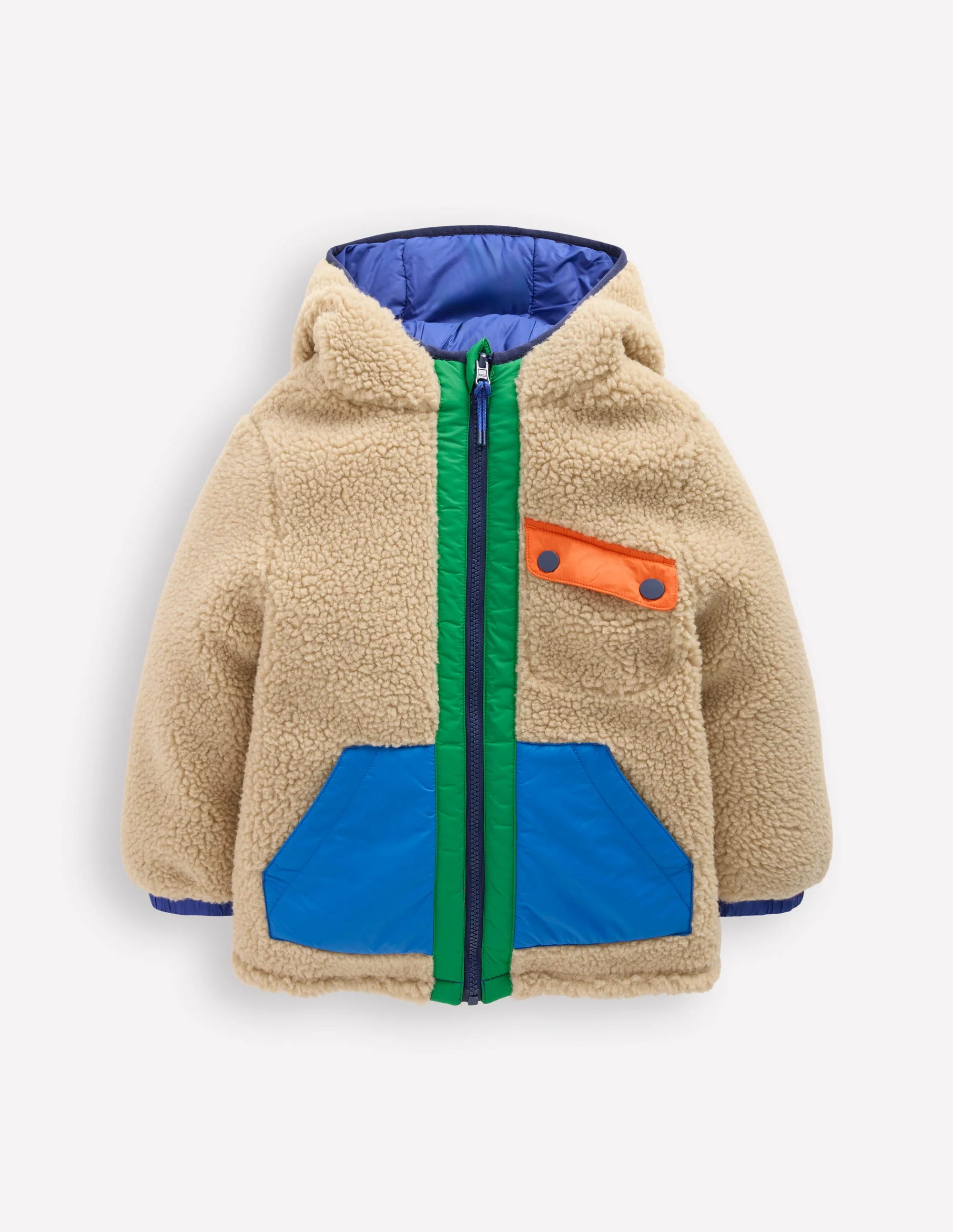 Reversible Cosy Borg Jacket-Mazarine Blue