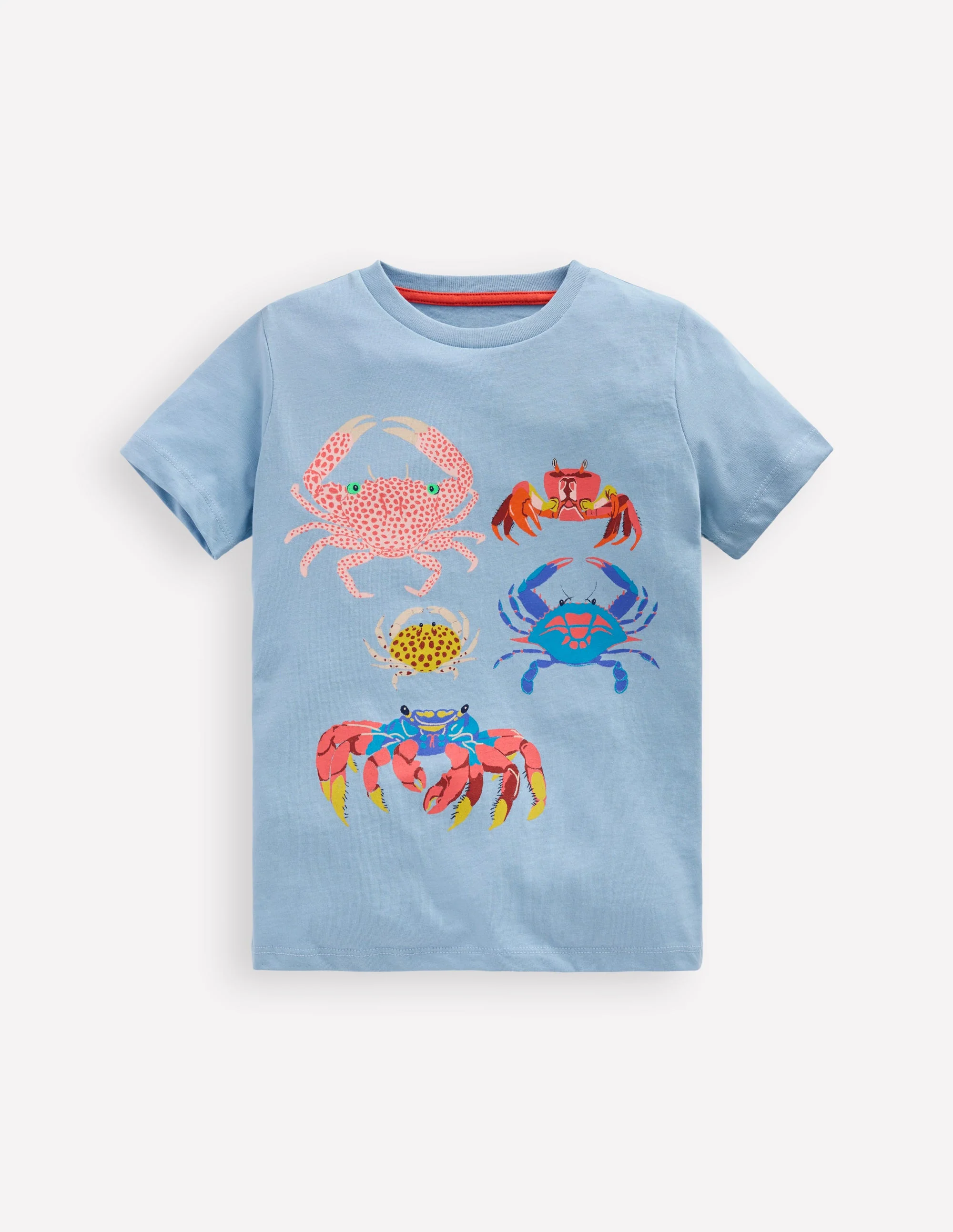 Short Sleeve Graphic T-shirt-Vintage Blue Crabs