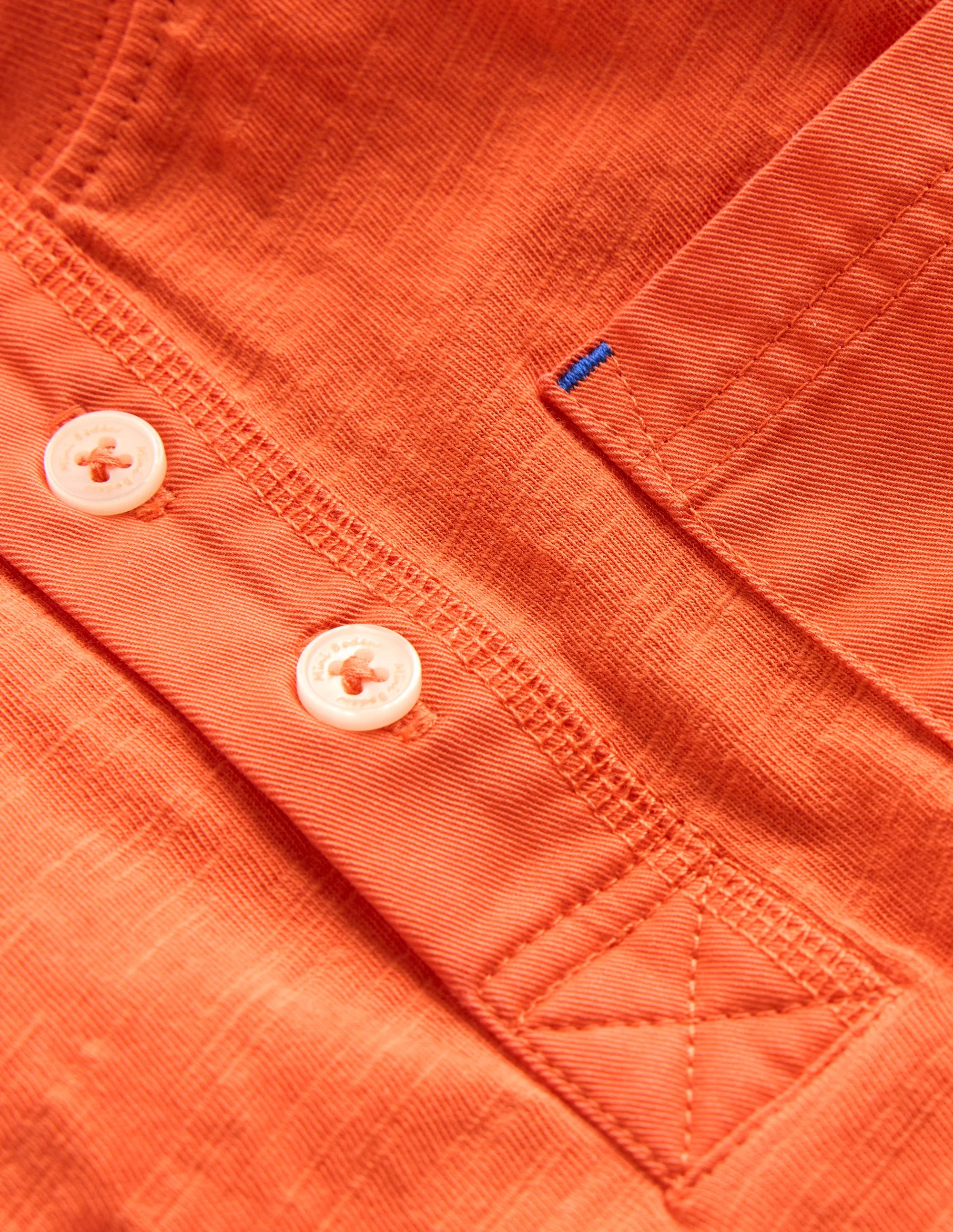 Short Sleeve Henley T-Shirt-Orange - Image 3