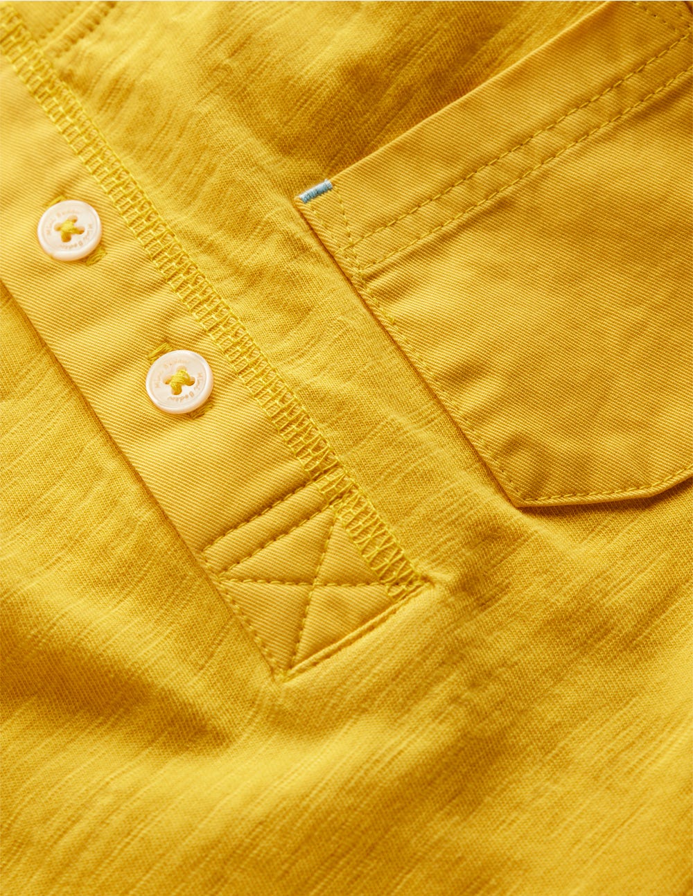 Short Sleeve Henley T-Shirt-Yellow - Image 3