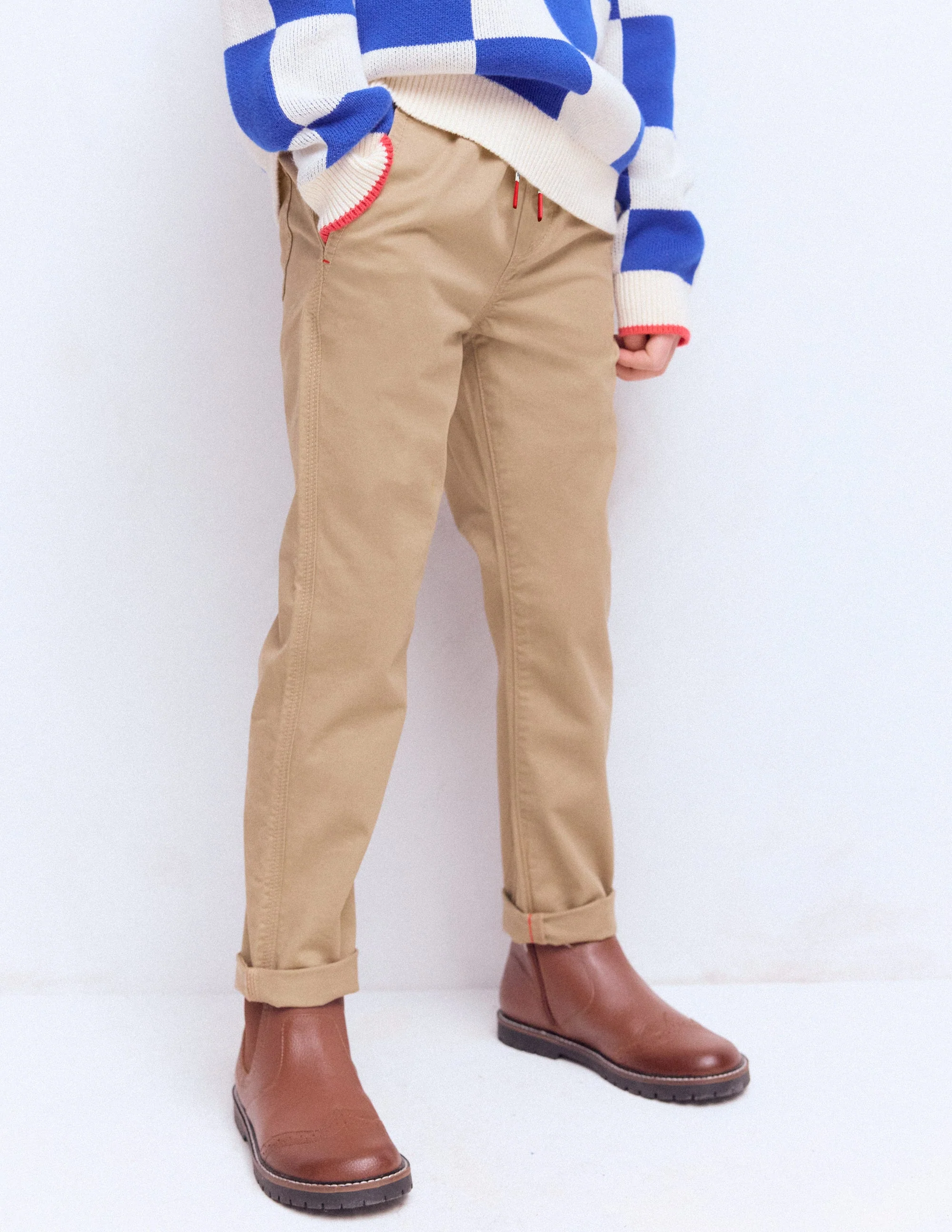 Slim Pull-on Pants-Greige - Image 4