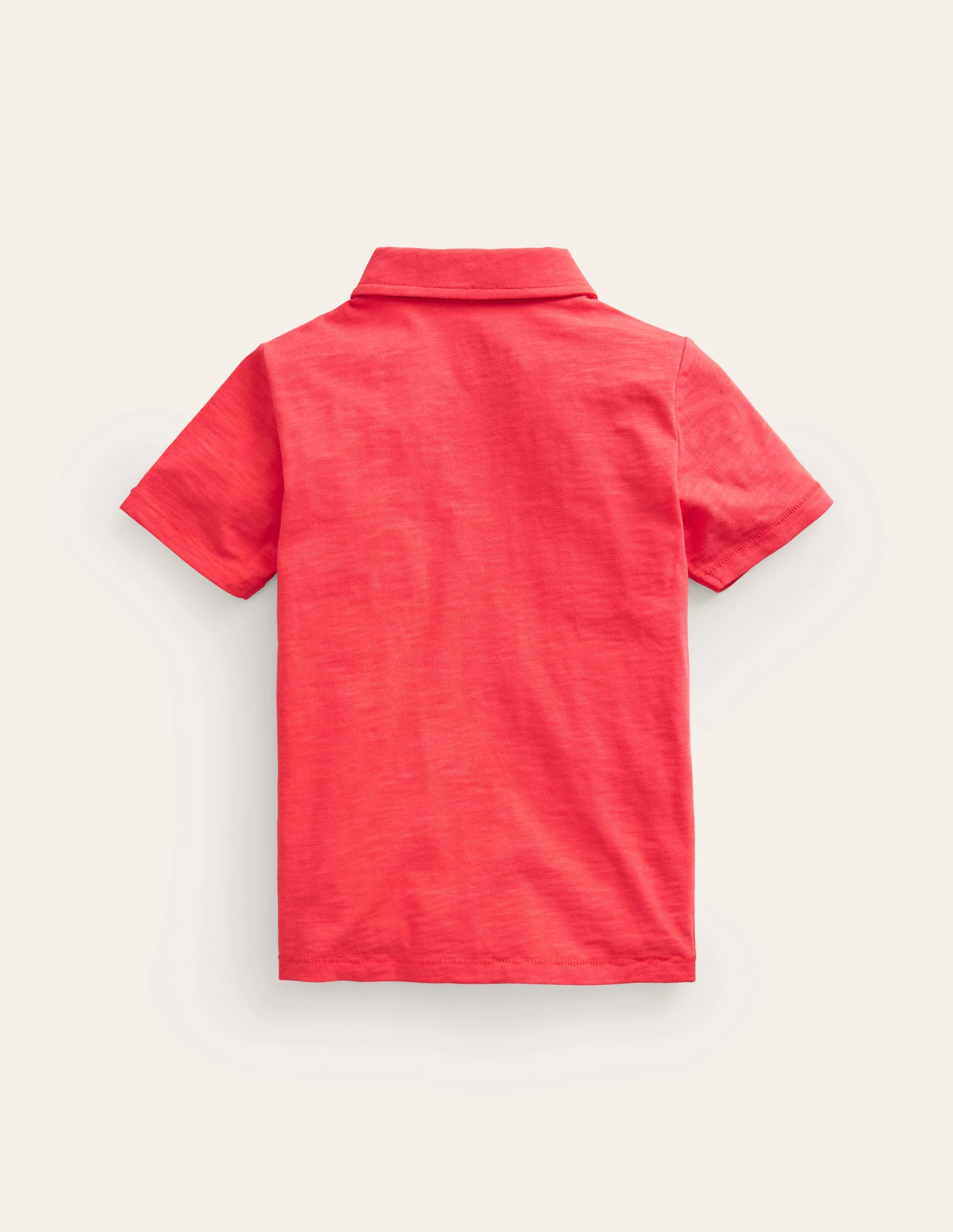 Slub Polo Shirt-Jam Red - Image 2