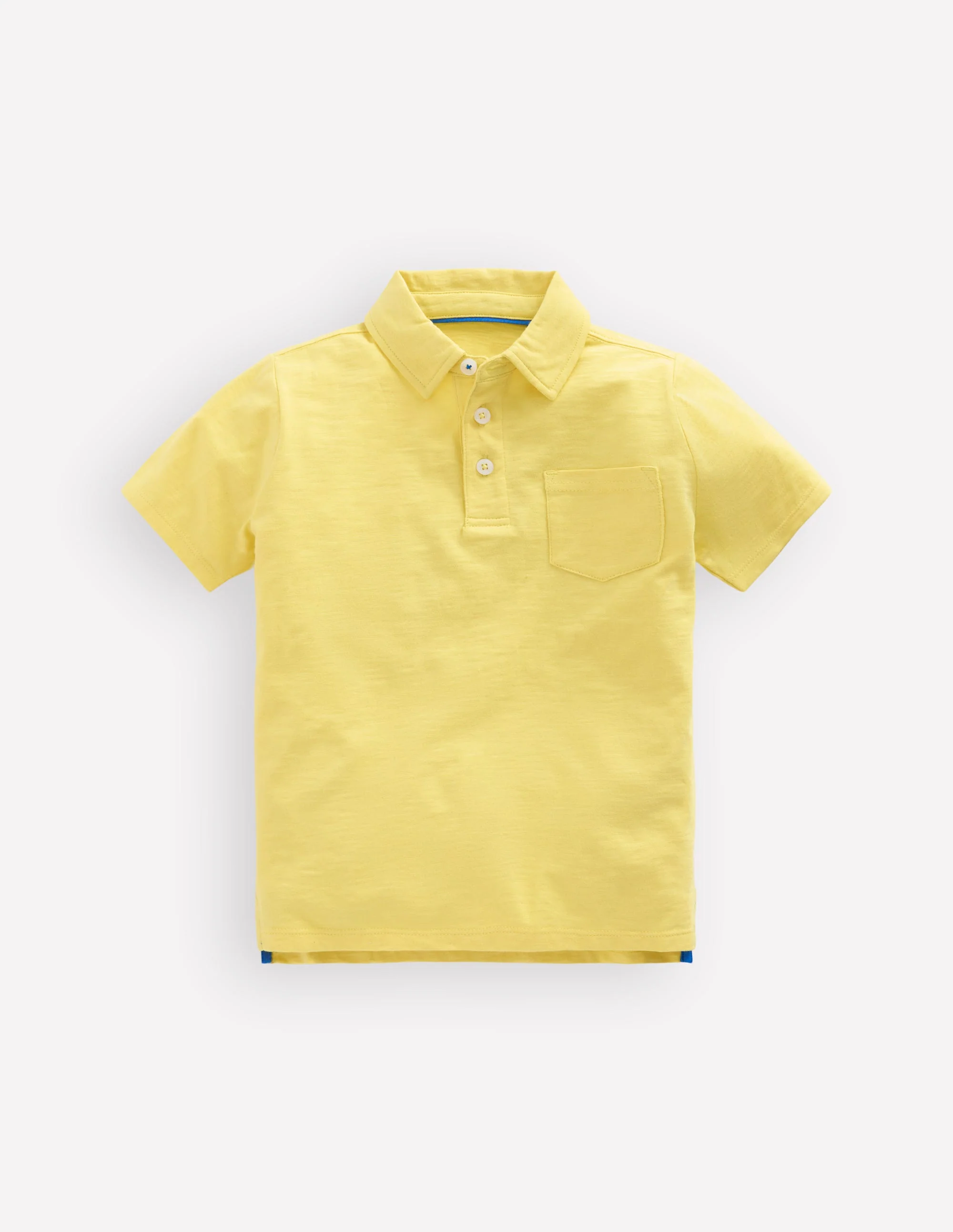 Slub Polo Shirt-Sherbet Lime Yellow