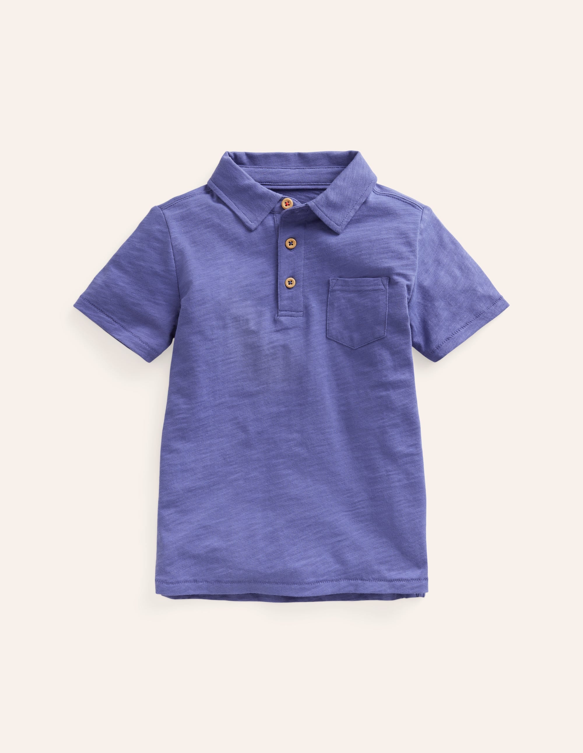 Slub Polo Shirt-Soft Starboard