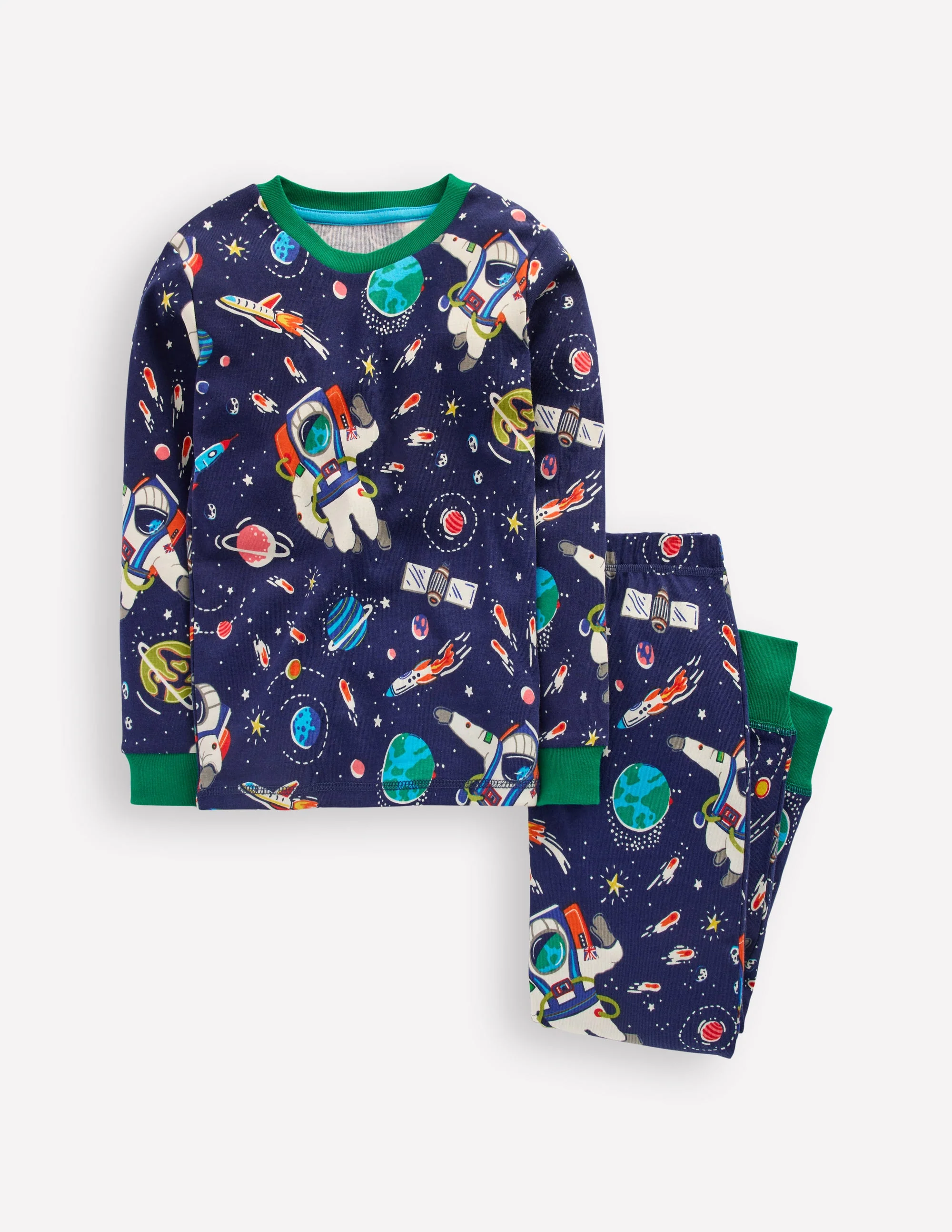 Snug Glow-in-the-dark Pajamas-Medieval Blue Astro