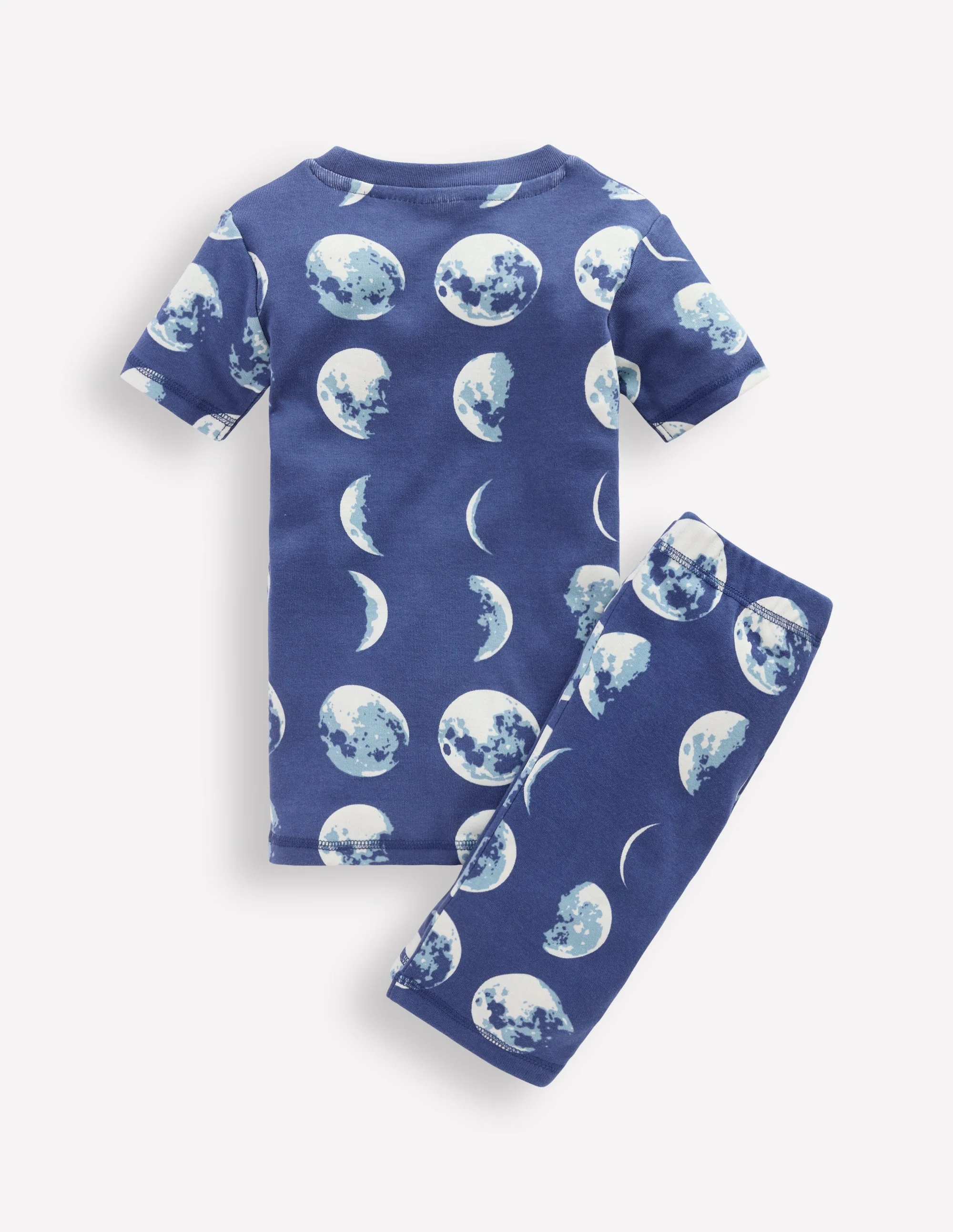 Snug Short John Glow Pyjamas-Navy Moon Phases - Image 2