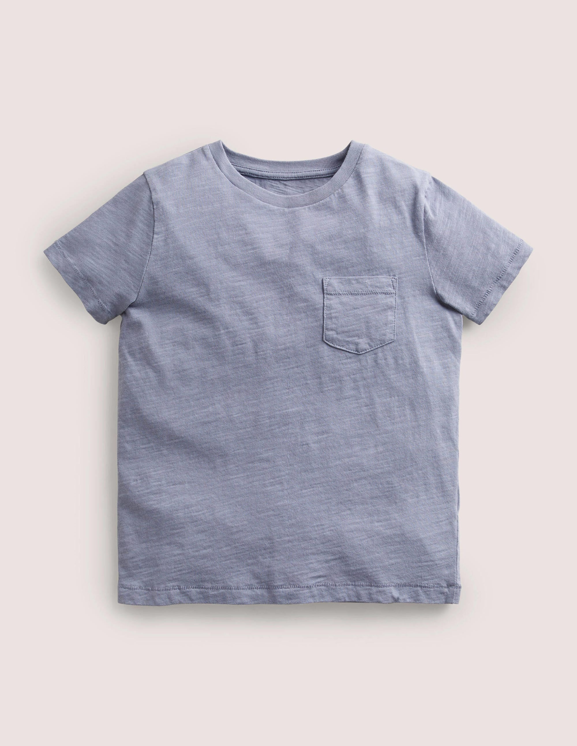 Striped Washed Slub T-shirt-Ash Blue