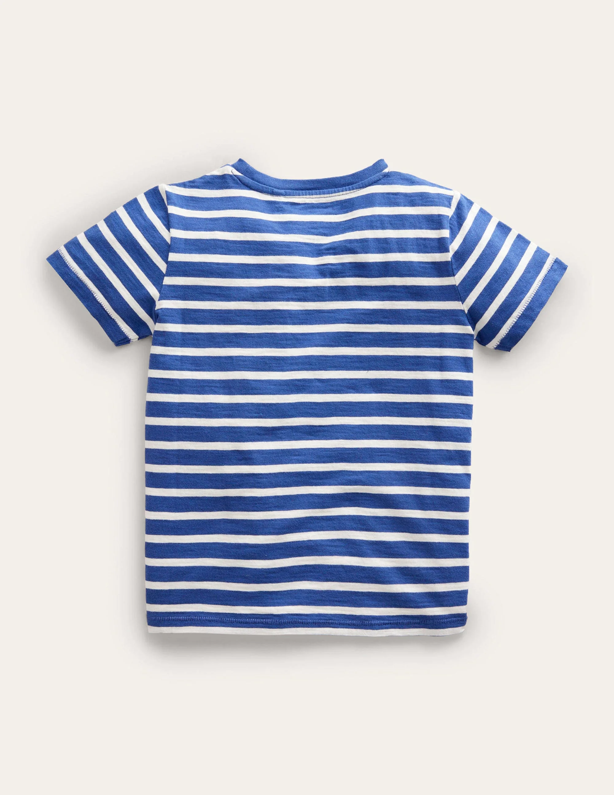 Striped Washed Slub T-shirt-Starboard/Ivory - Image 2