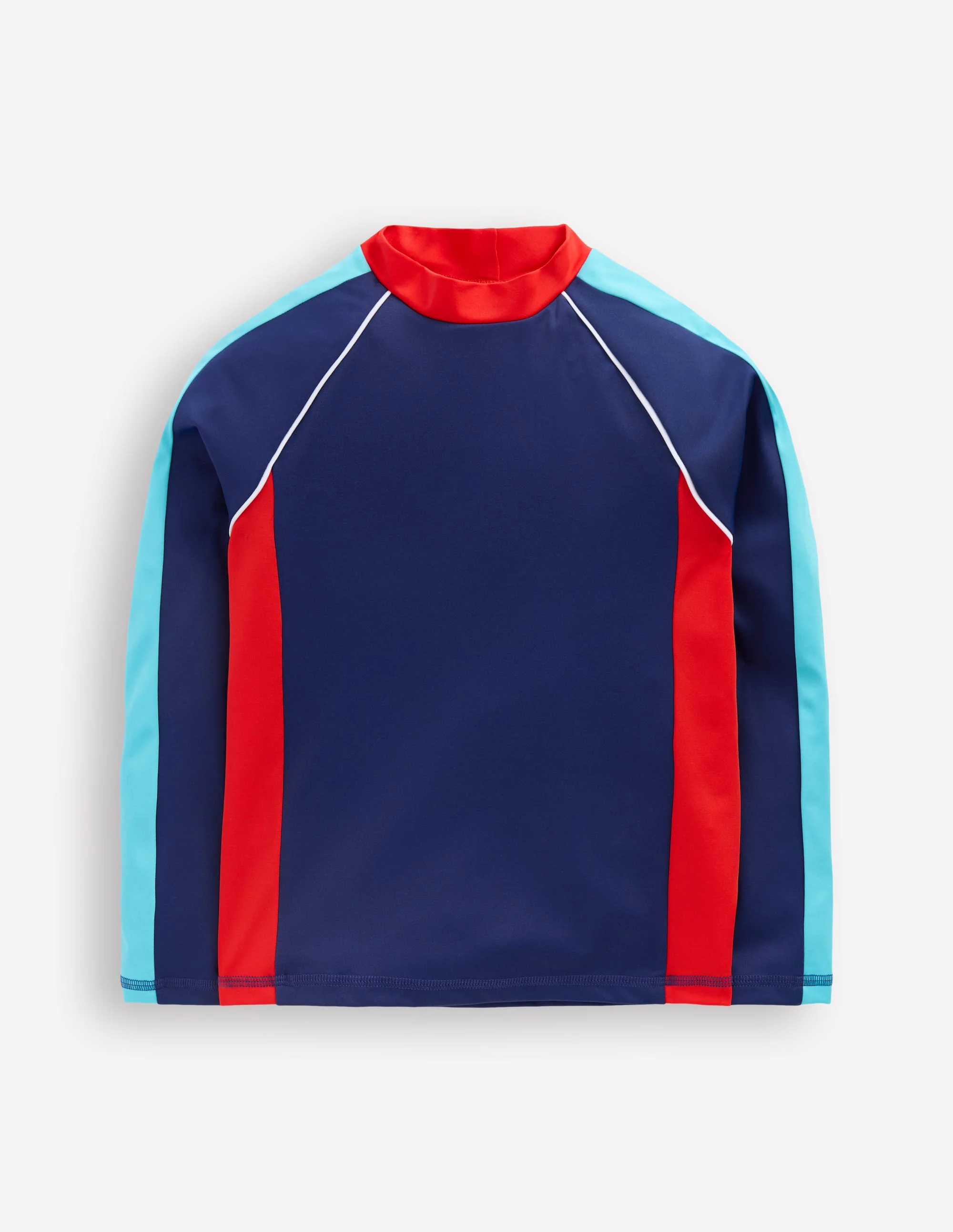 Sun Safe Col Block Rash Vest-Mazarine Blue