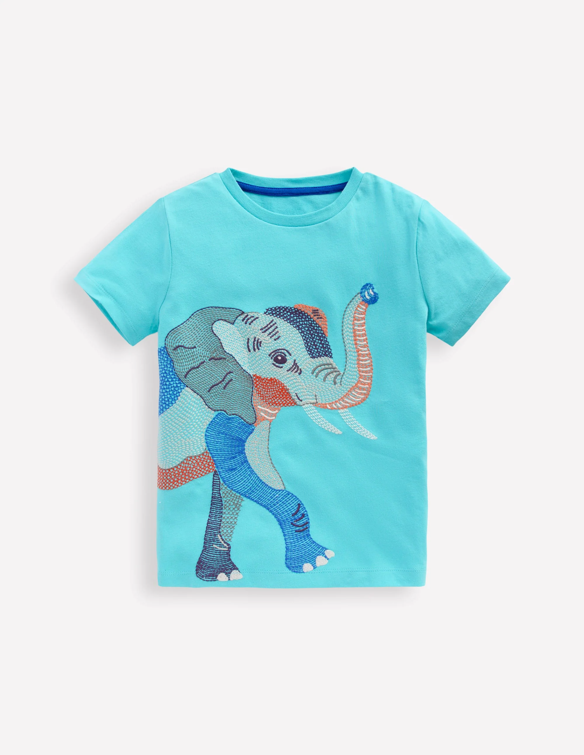 Superstitch T-Shirt-Aqua Sea Blue Elephant