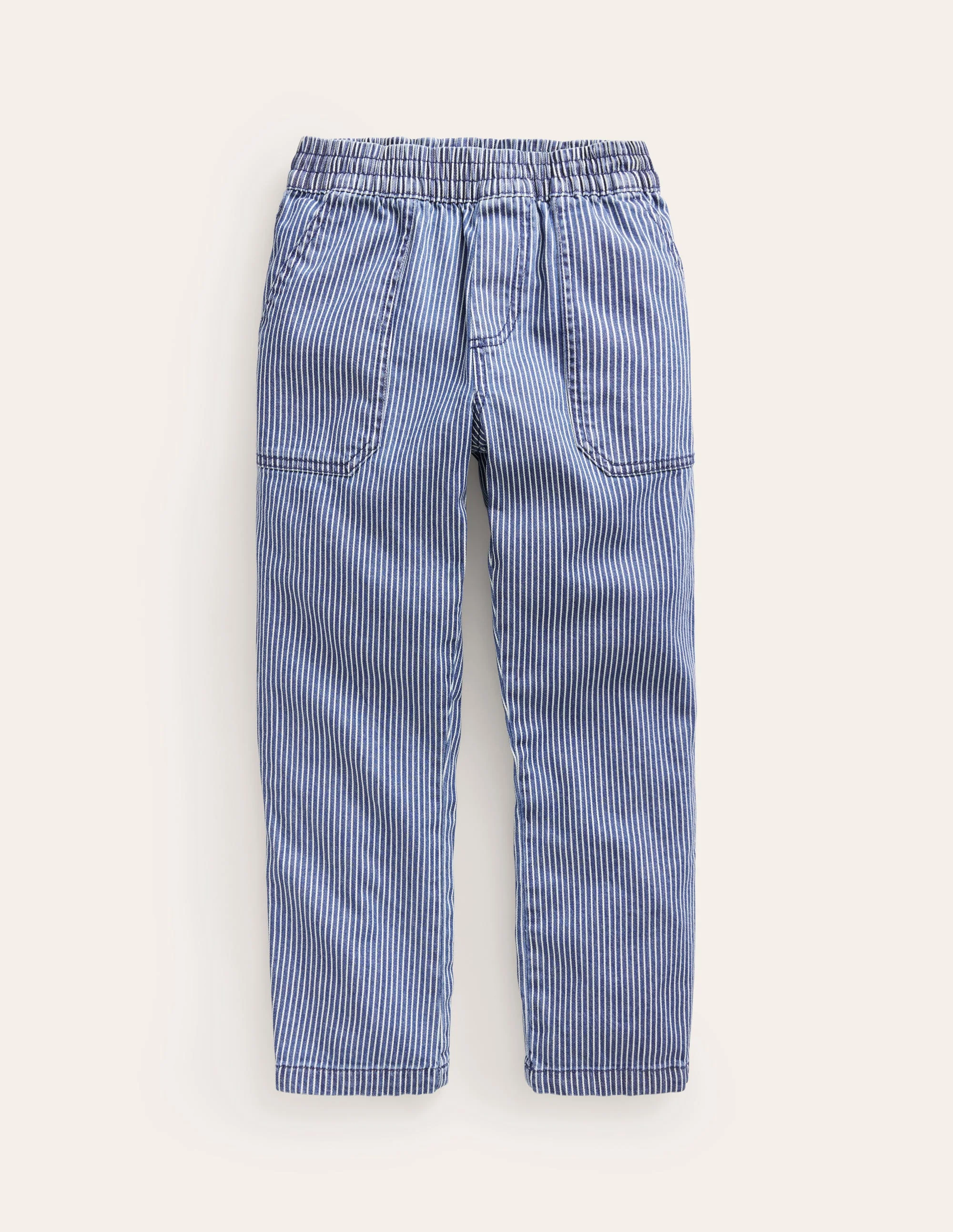 Ticking Pull On Pants-Medieval Blue Ticking Stripe