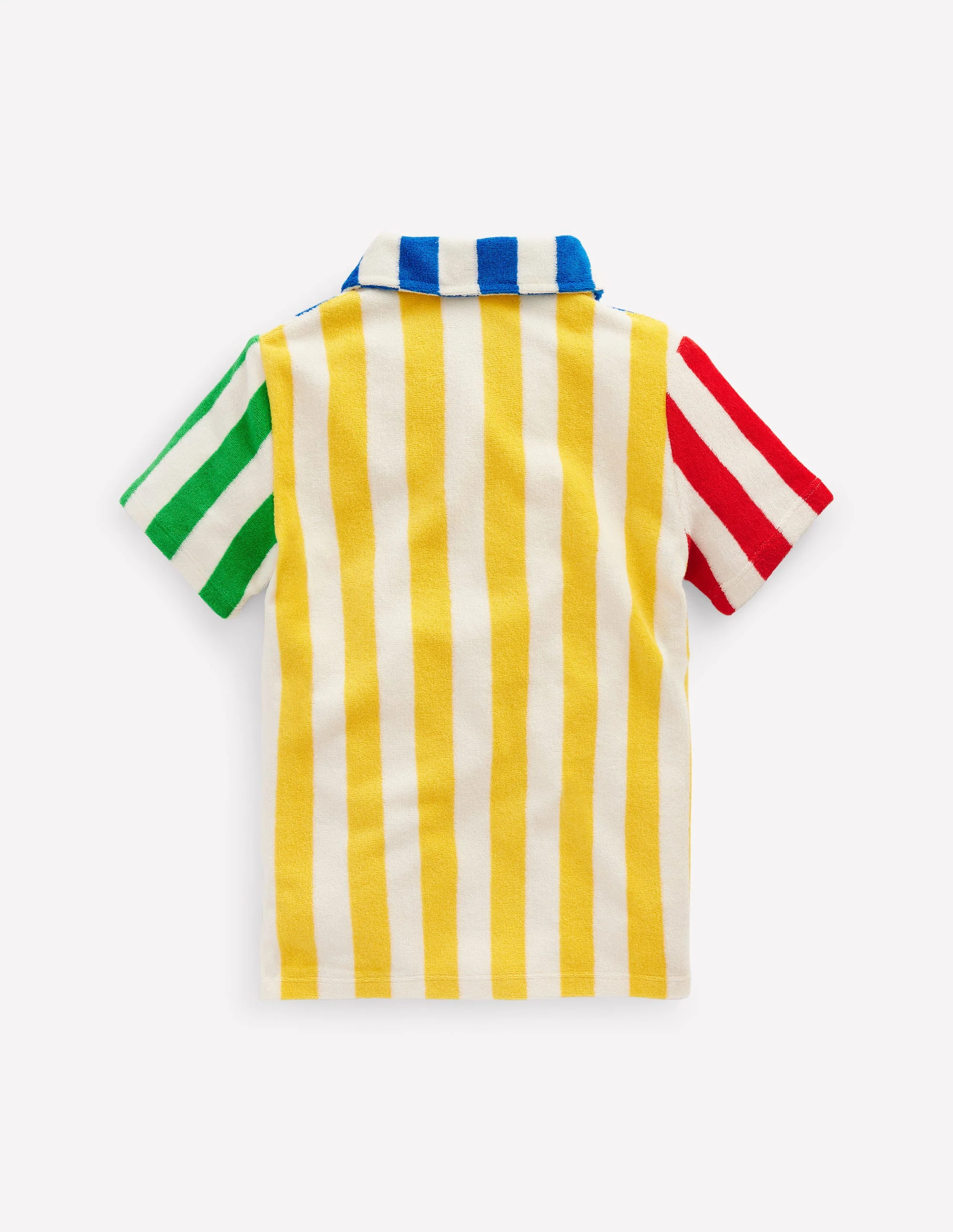 Towelling Polo Shirt-Hotchpotch Stripe - Image 2