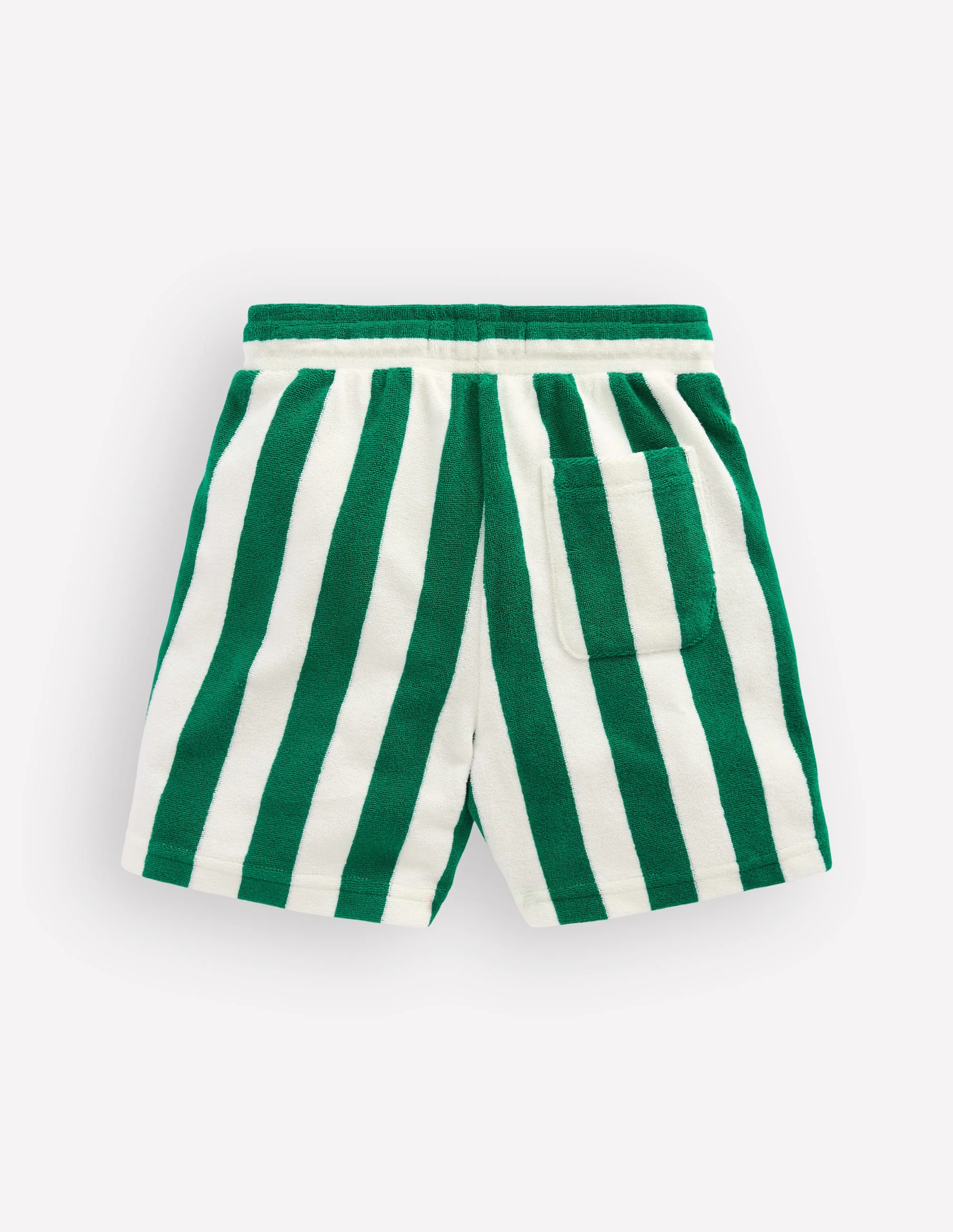 Towelling Shorts-Green and Ivory Stripe - Image 4