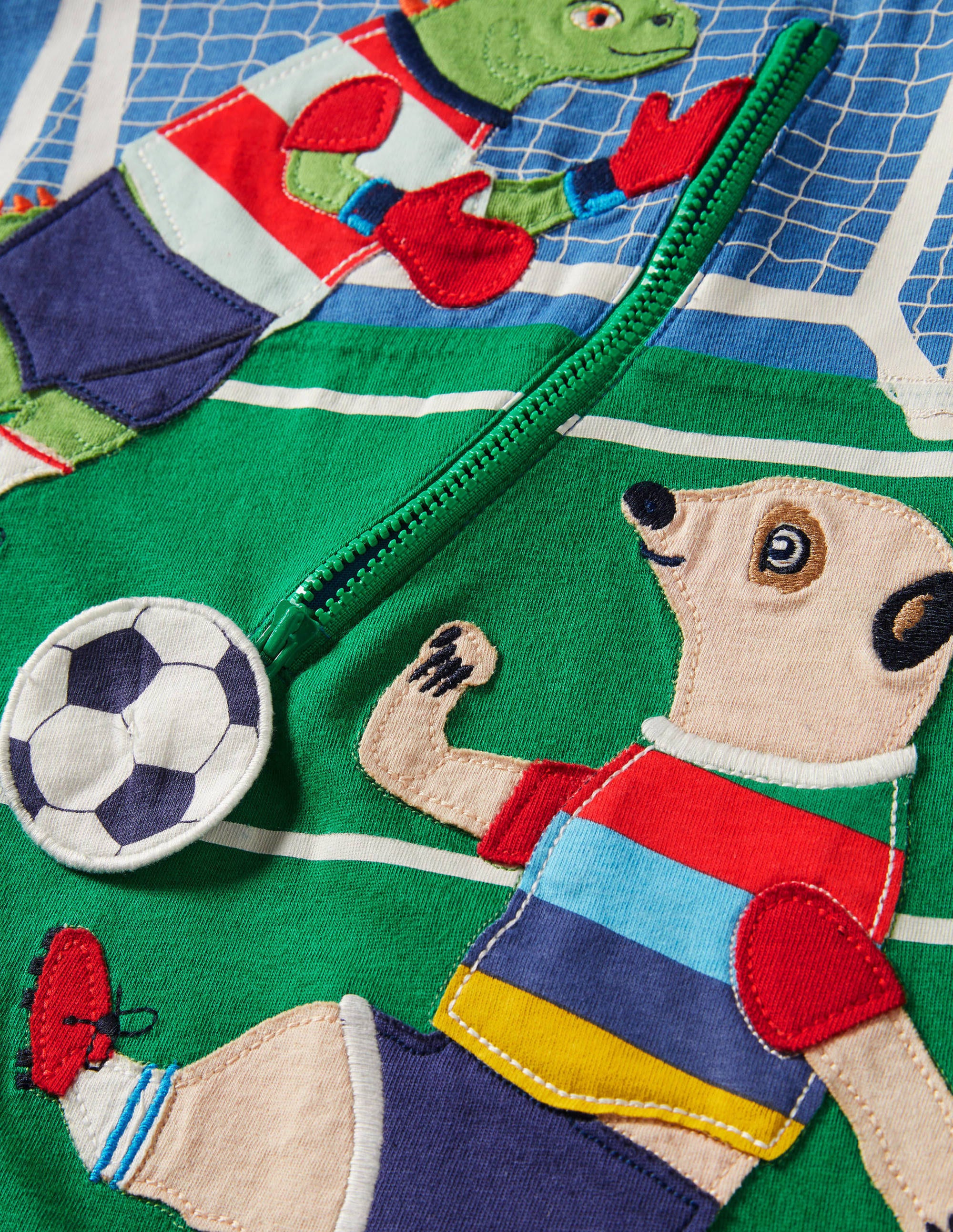 Zip Appliqué T-shirt-Elizabethan Blue Football - Image 3