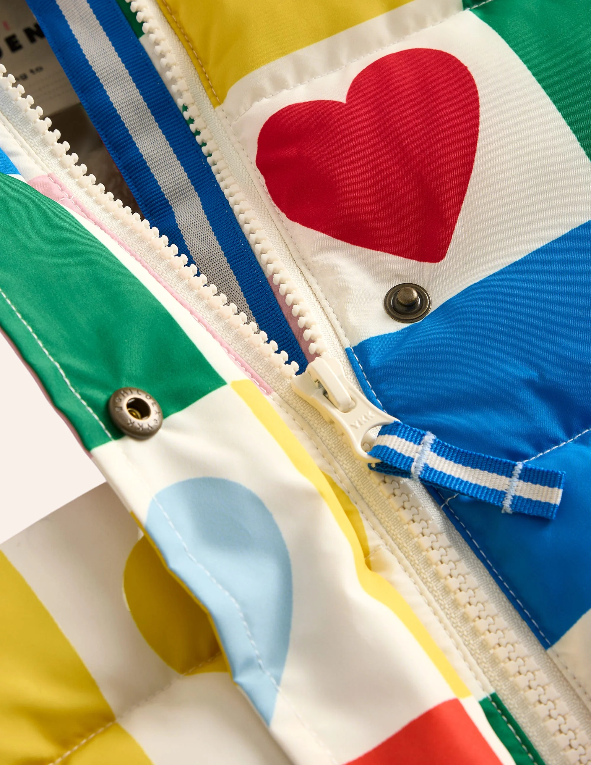 2-in-1 Padded Coat-Multi Chequerboard Hearts - Image 3