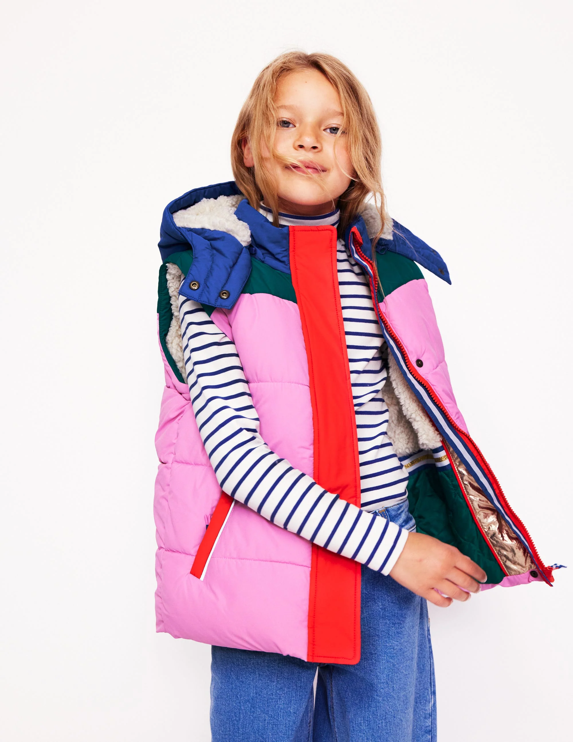 2-in-1 Padded Coat-Multi Metallic Colourblock - Image 6
