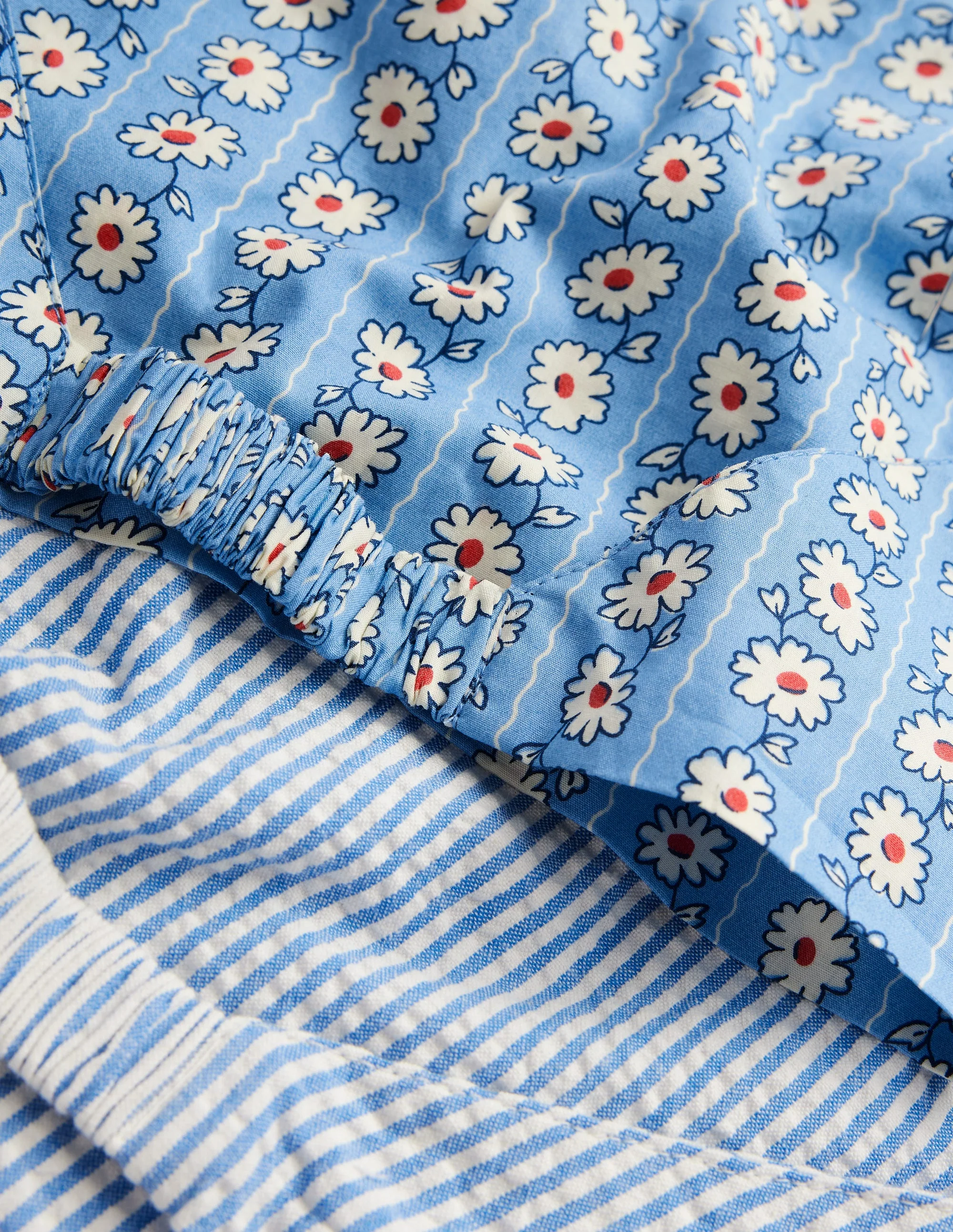 2 Pack Headscarves-Blue Daisy Stripe - Image 2