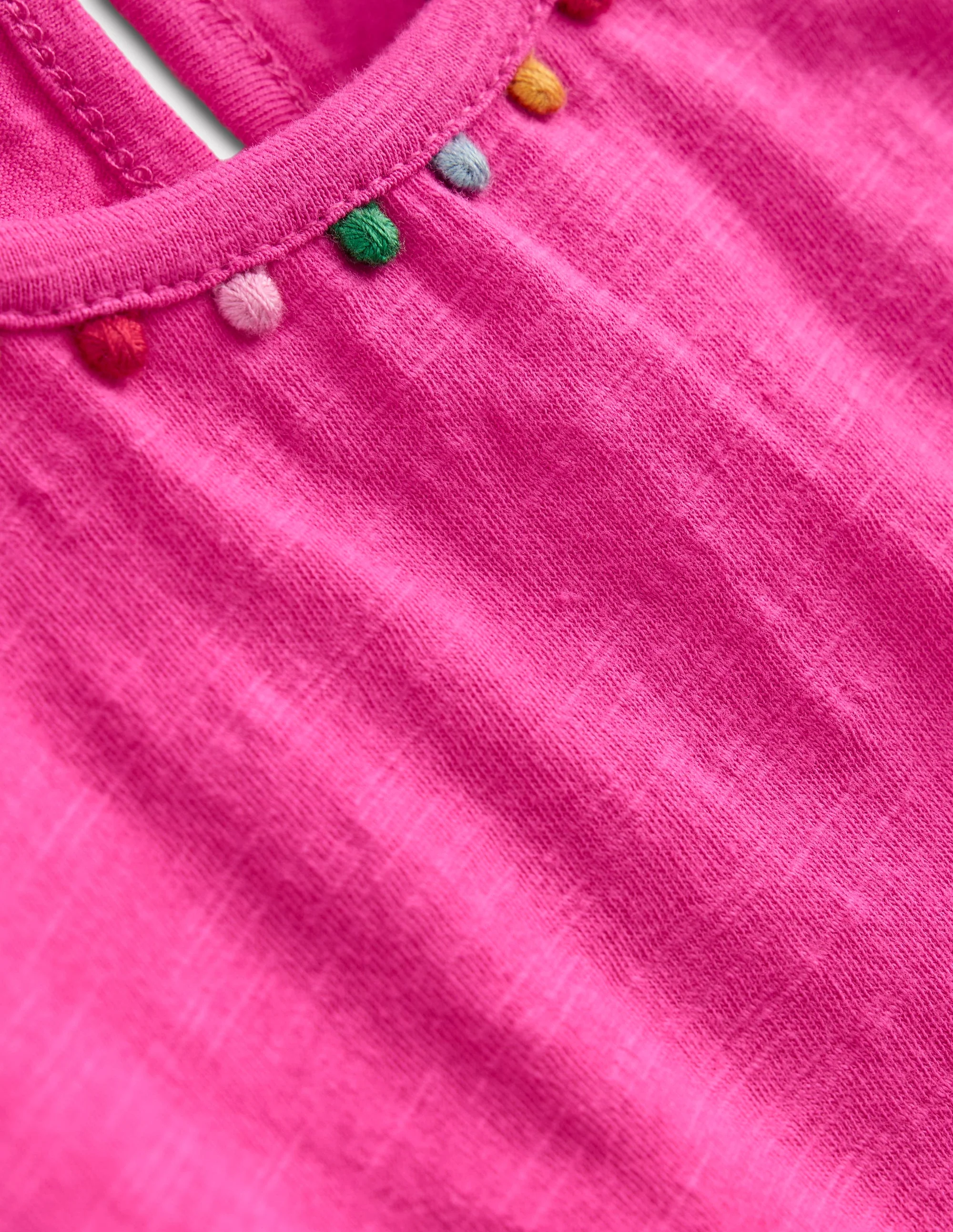 Ali Puff Sleeve Pom T-shirt-Flamingo Pink - Image 3