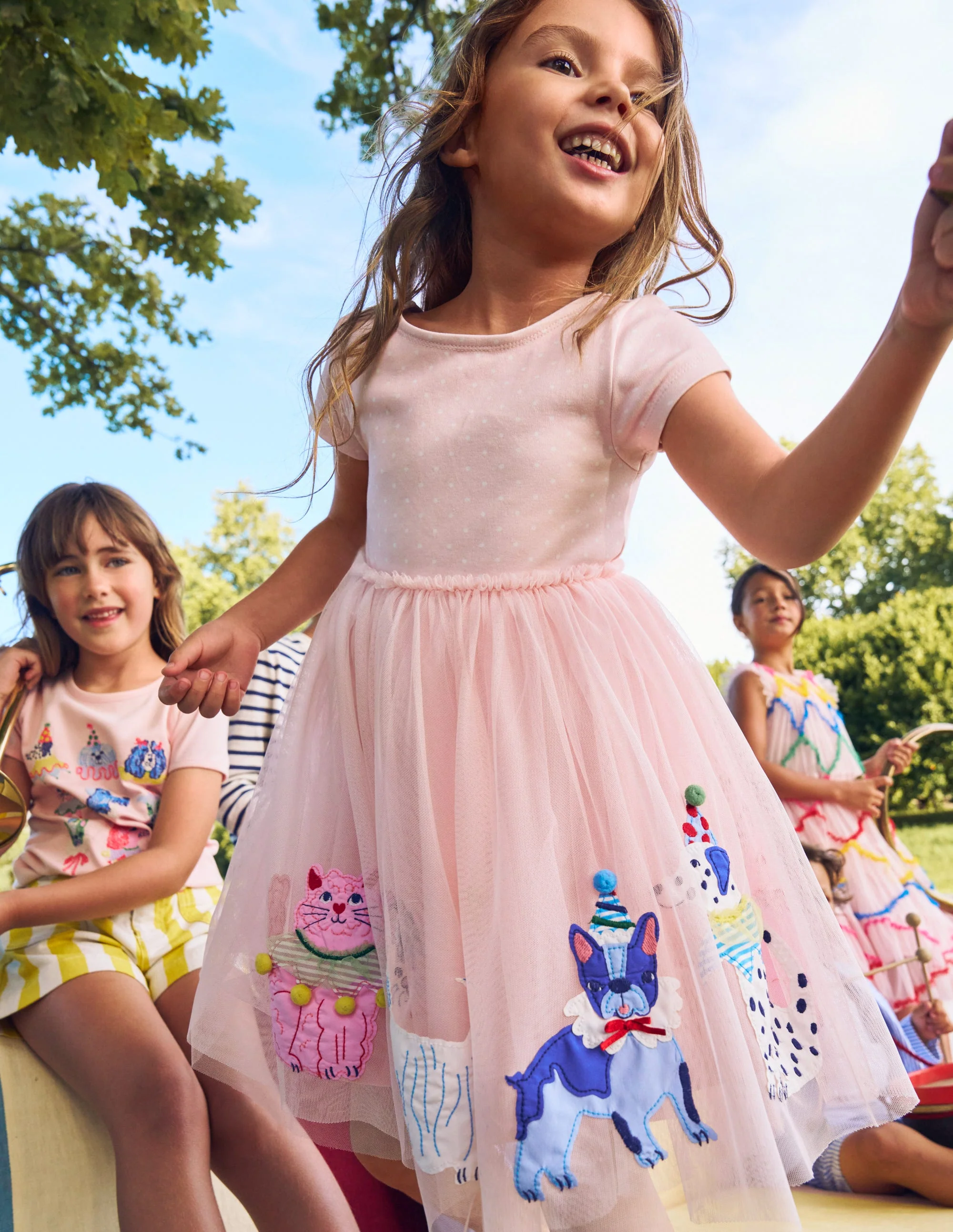 Ami Applique Tulle Dress-Chalk Pink Circus Pets - Image 4